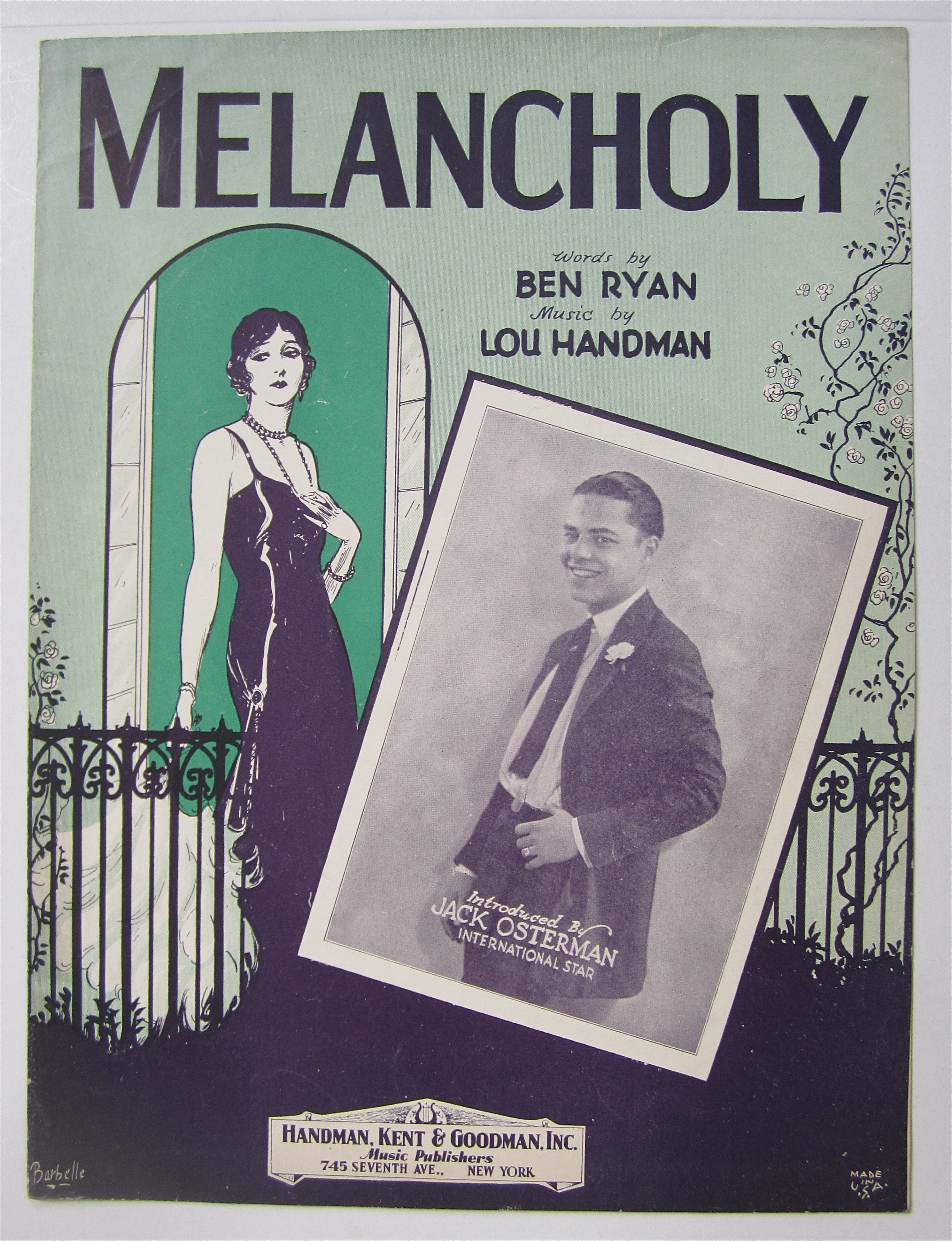 Sheet Music 1929 Melancholy