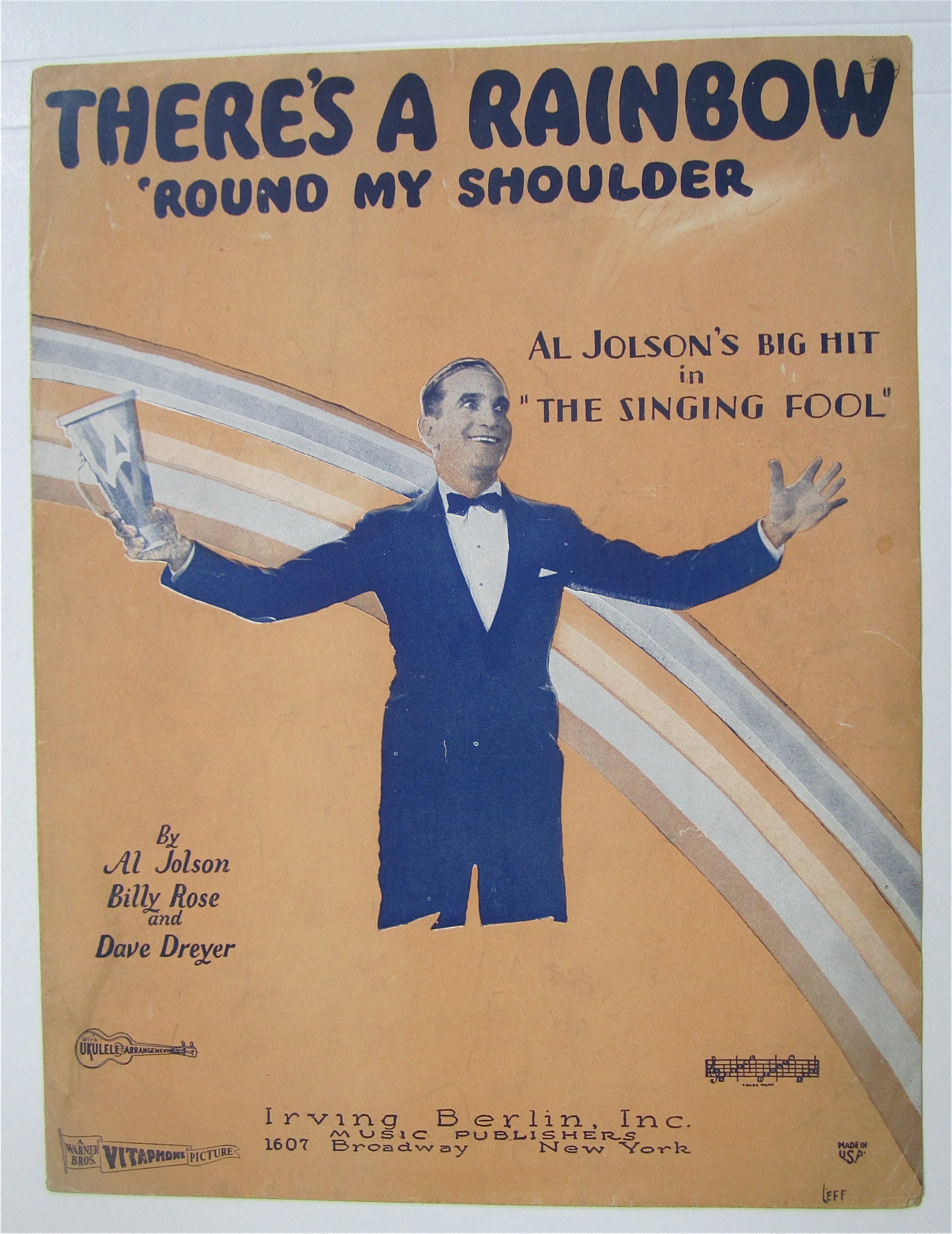 Sheet Music 1928 There's A Rainbow 'Round My Shoulder