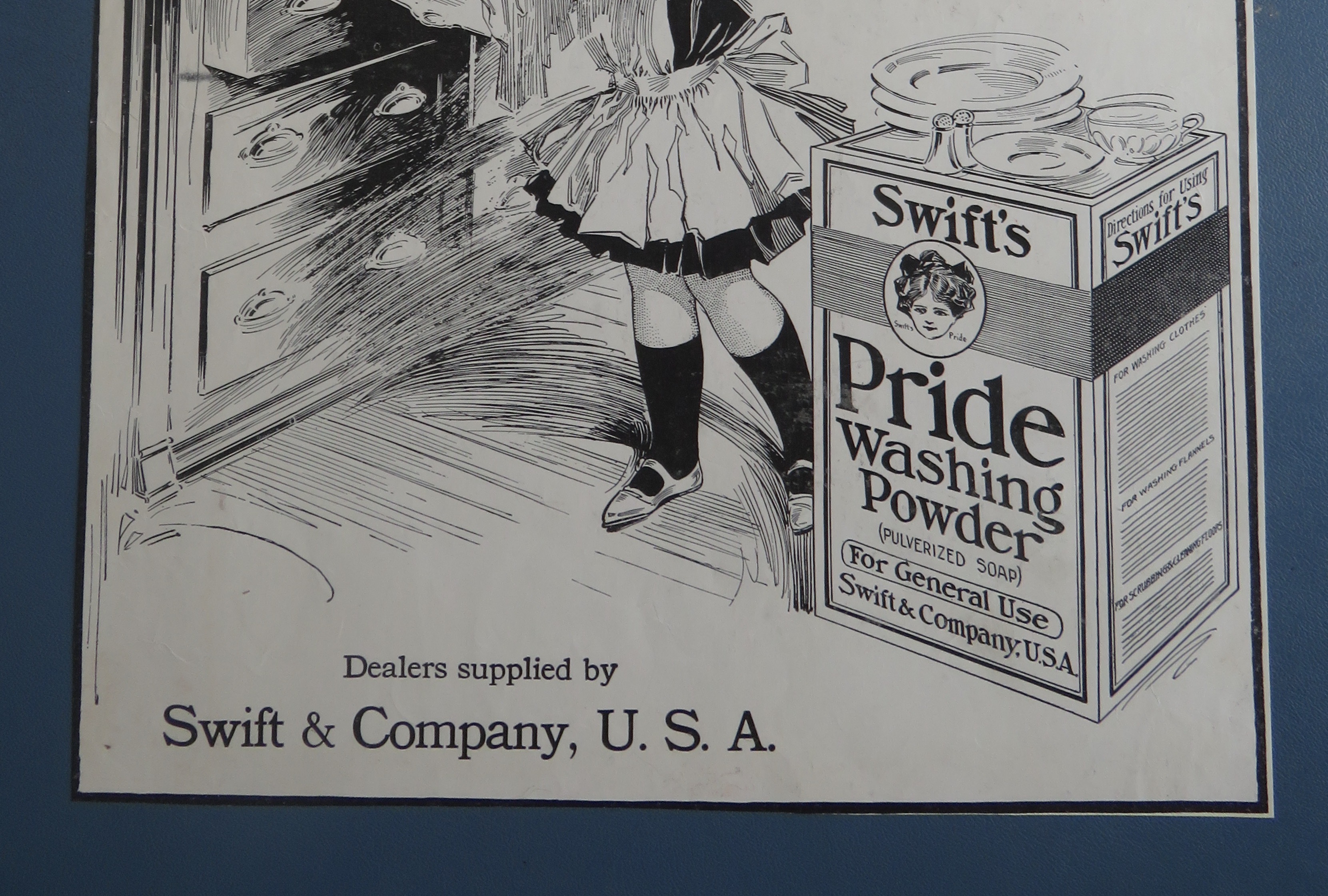 1920 Swift's Pride Washing Powder with Girl Cleaning