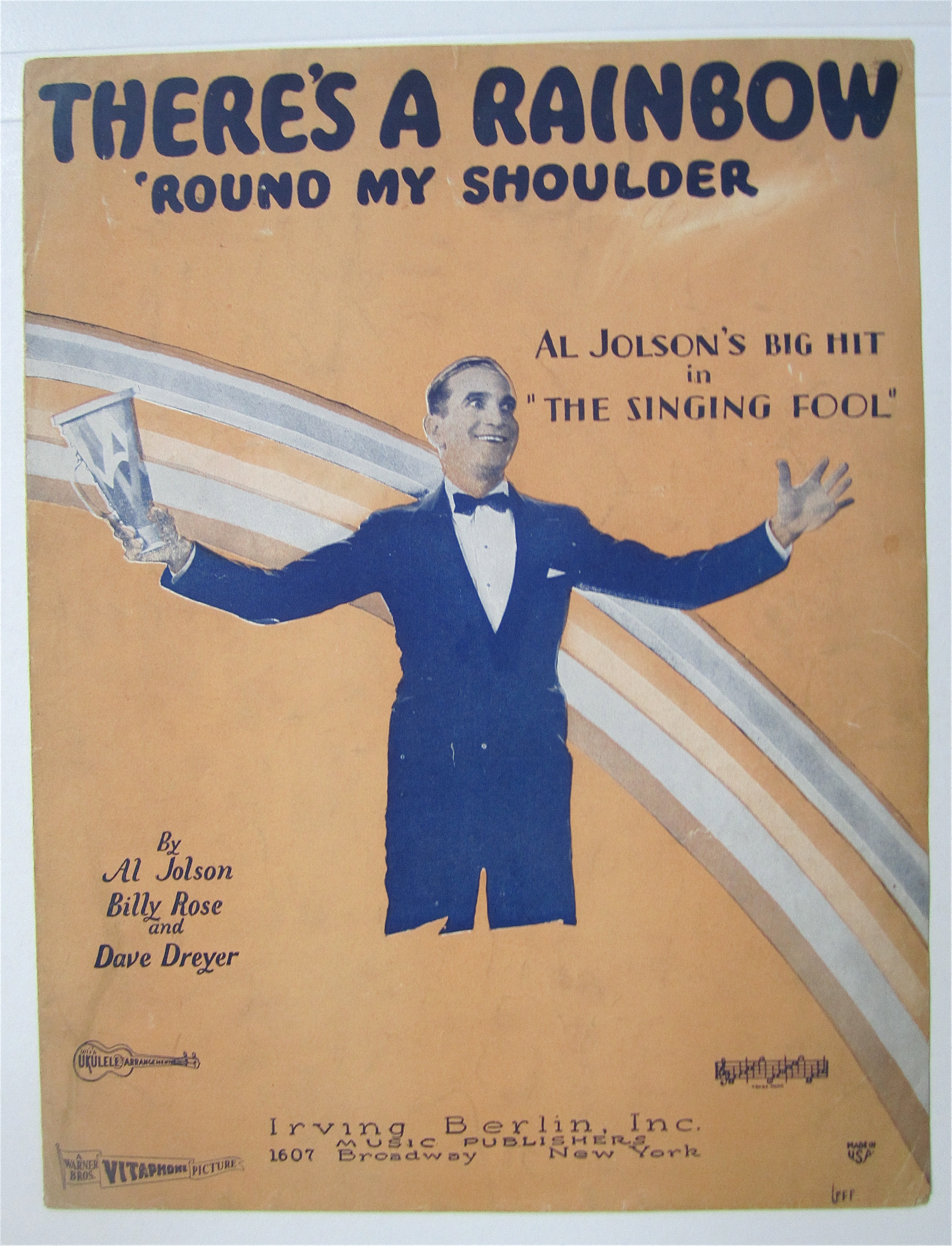 Sheet Music 1928 There's A Rainbow 'Round My Shoulder