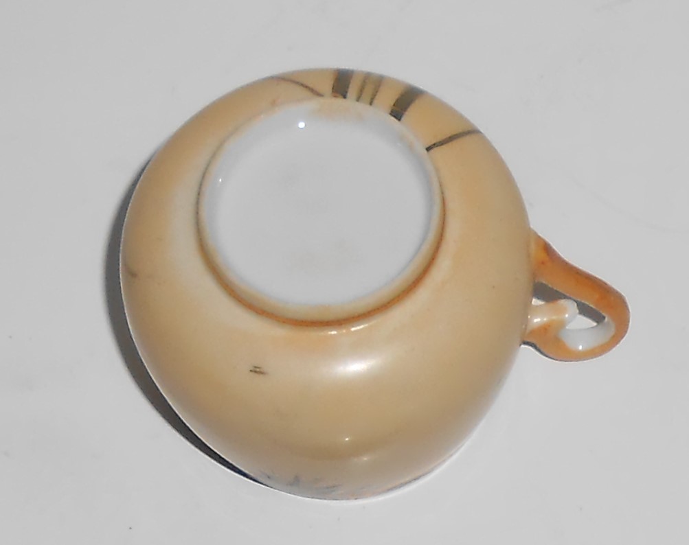 Nishida Japan Porcelain China 22 Yellow Black Lithopane