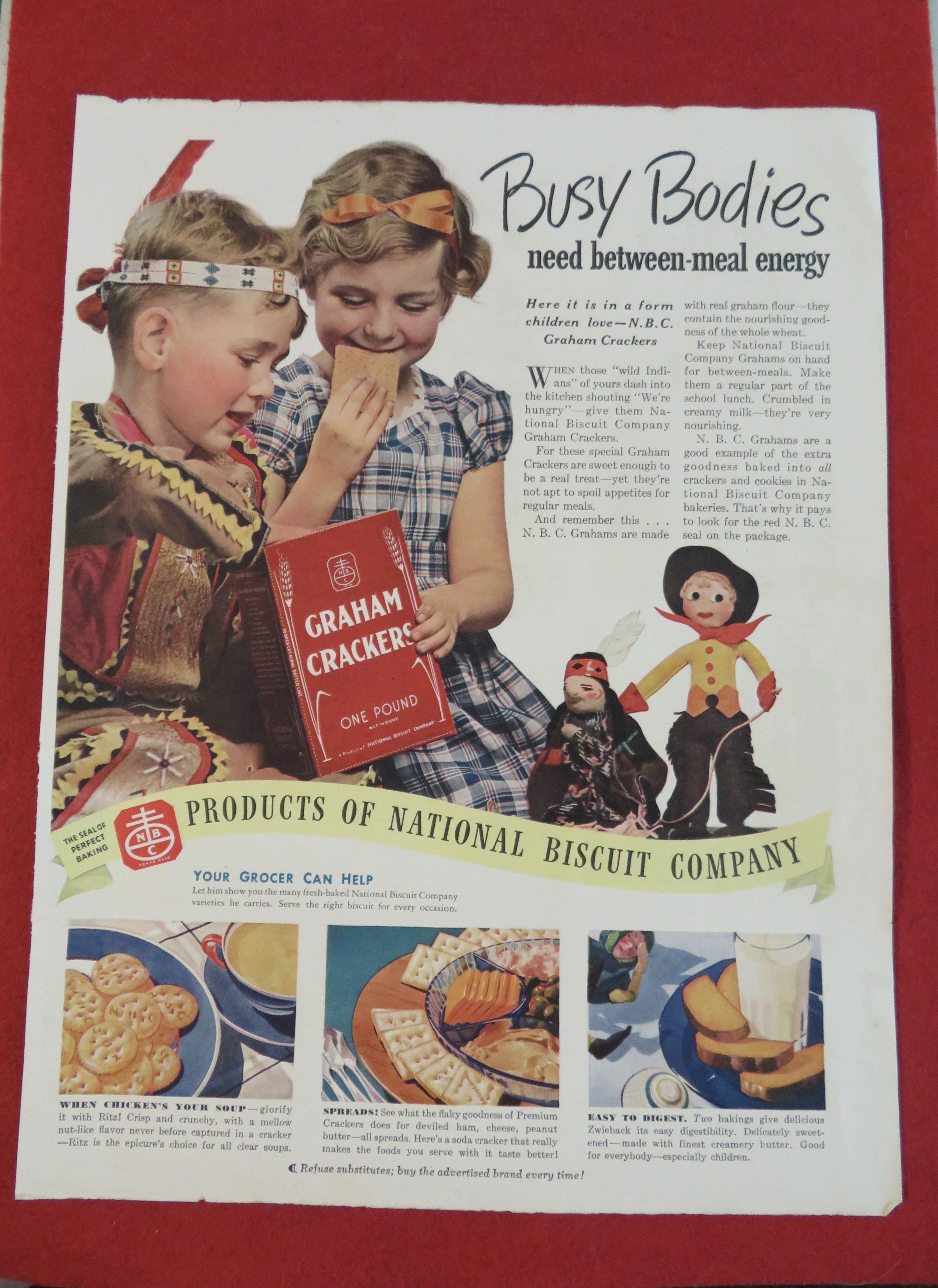 1938 Nabisco Graham Crackers with Children Eating