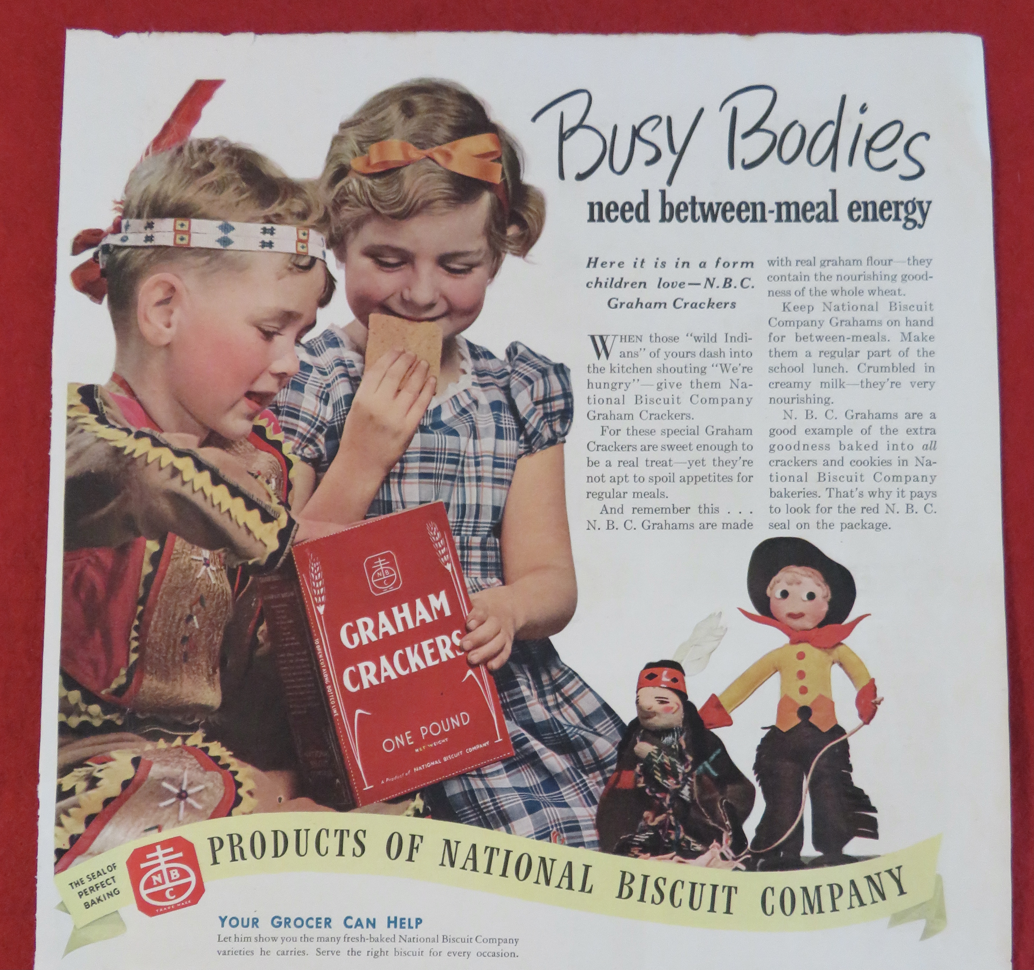 1938 Nabisco Graham Crackers with Children Eating
