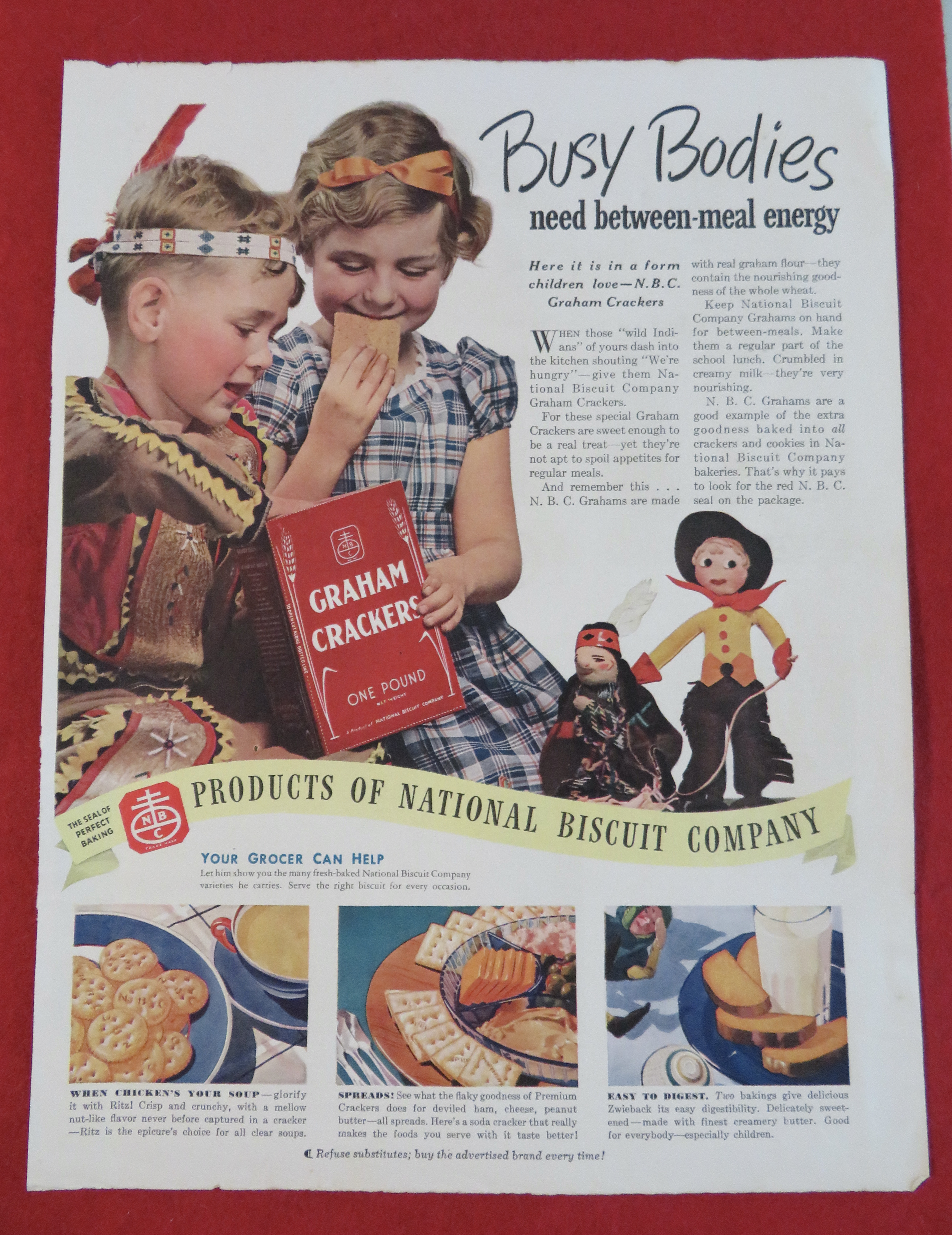 1938 Nabisco Graham Crackers with Children Eating