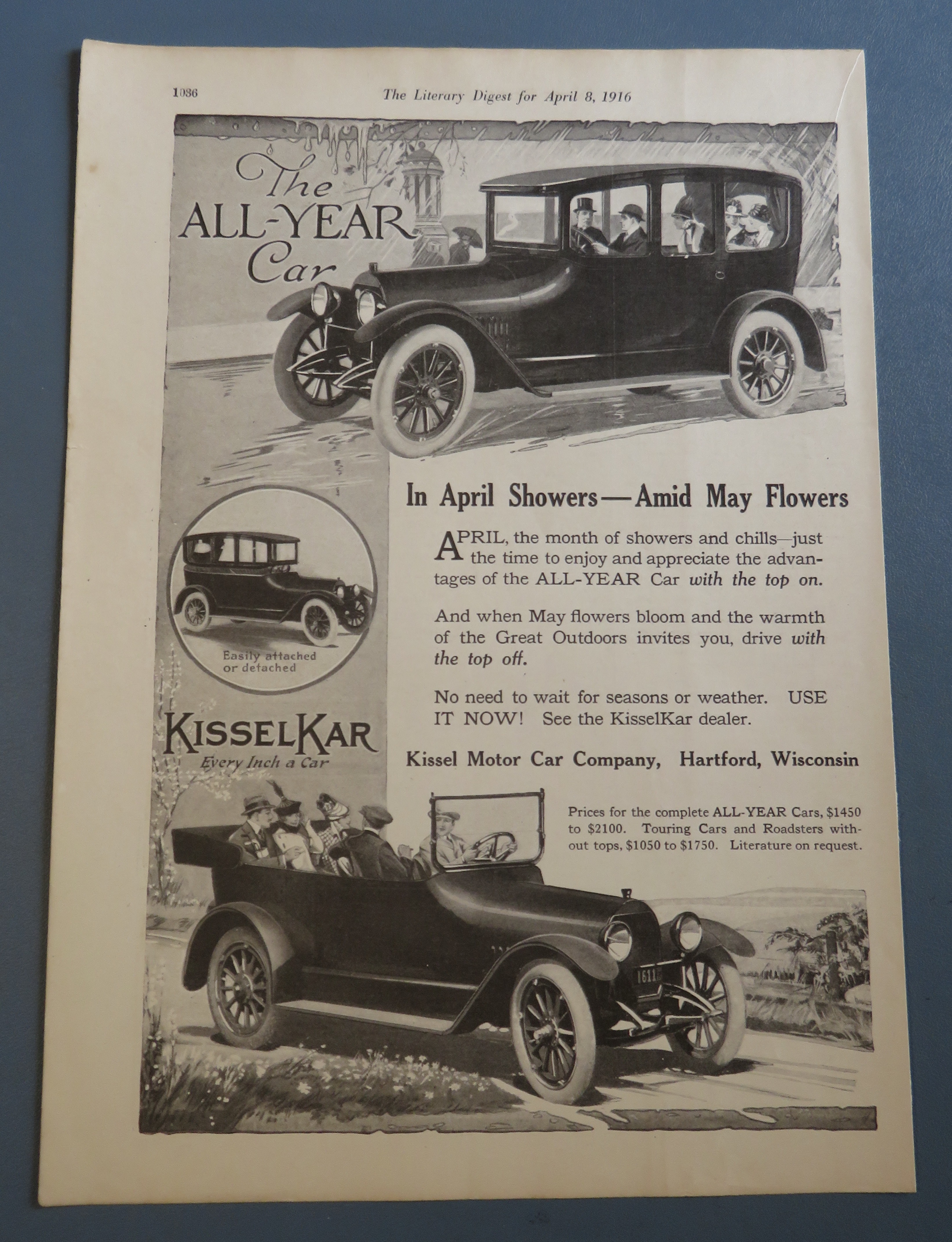 1916 Kissel Motor Car Company with Kissel Car