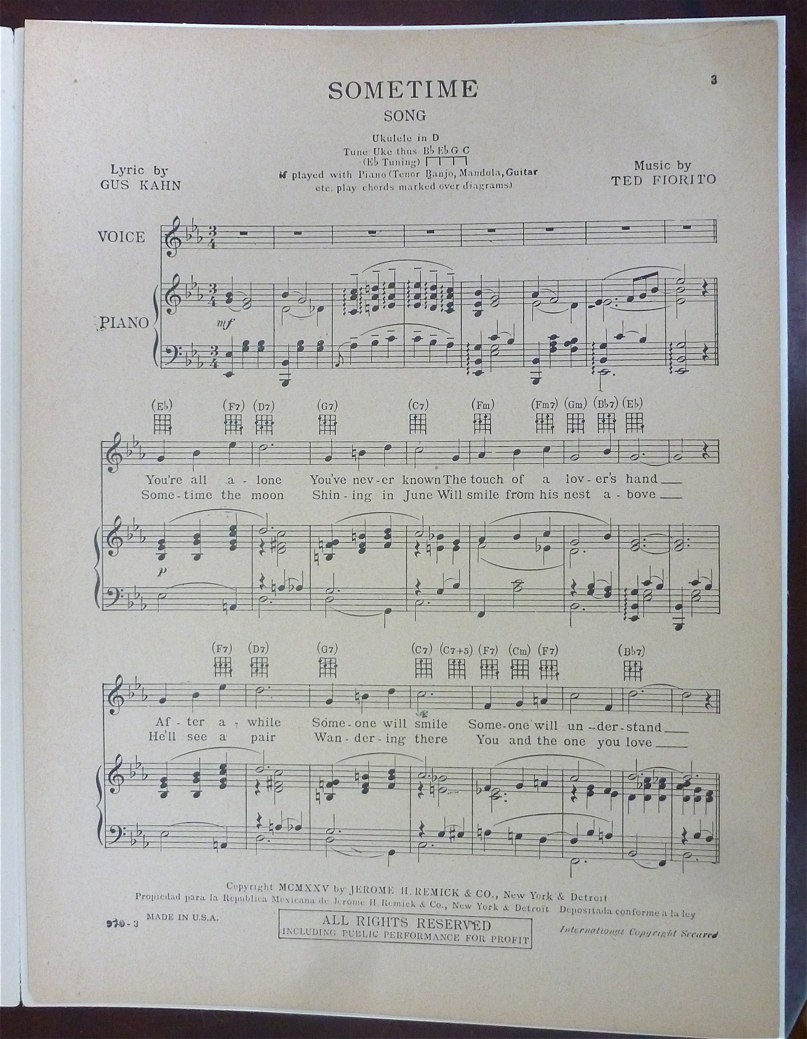 1925 Sometime by Gus Kahn & Ted Fiorito