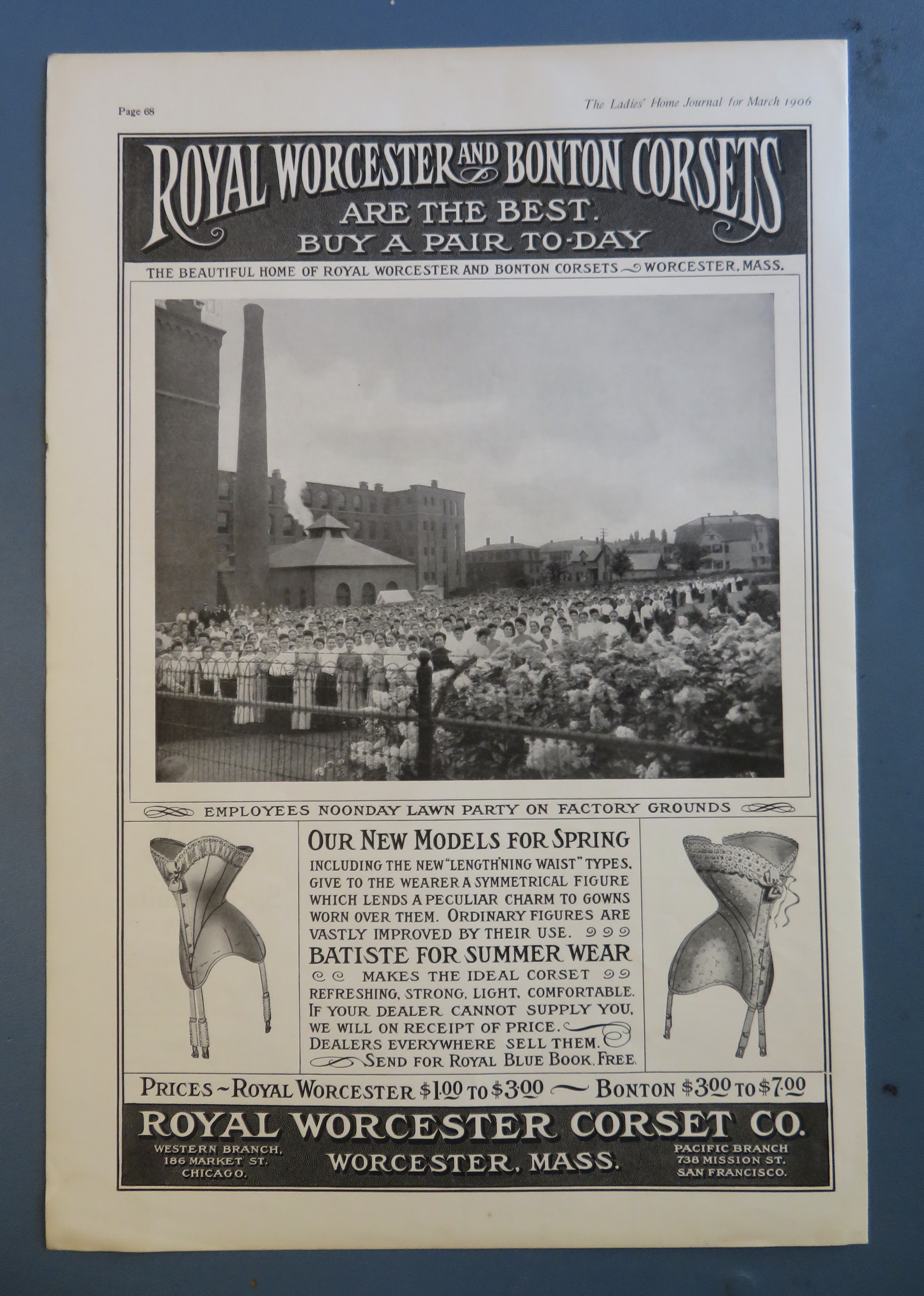 1906 Royal Worcester & Bonton Corsets with Lawn Party