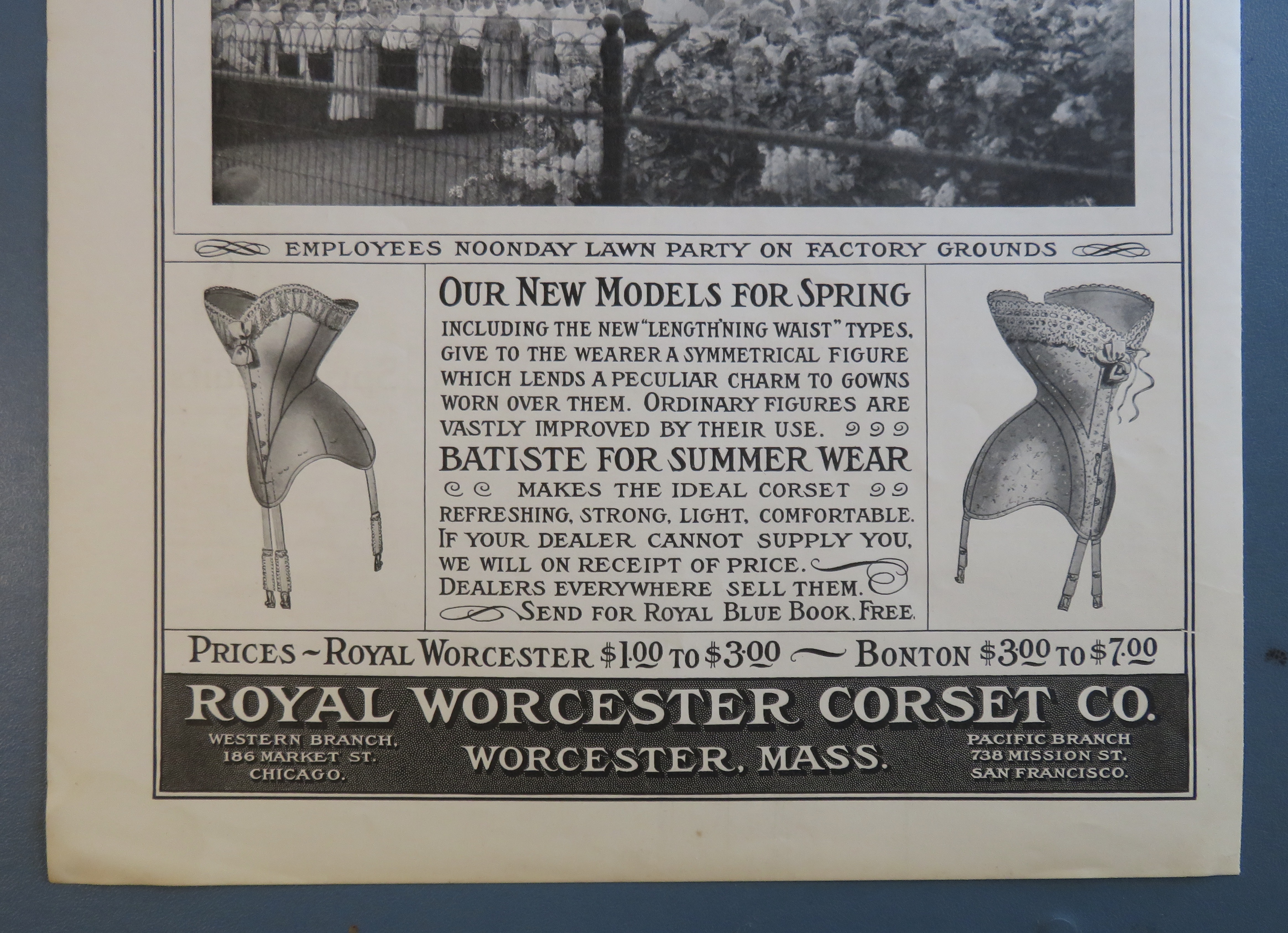 1906 Royal Worcester & Bonton Corsets with Lawn Party