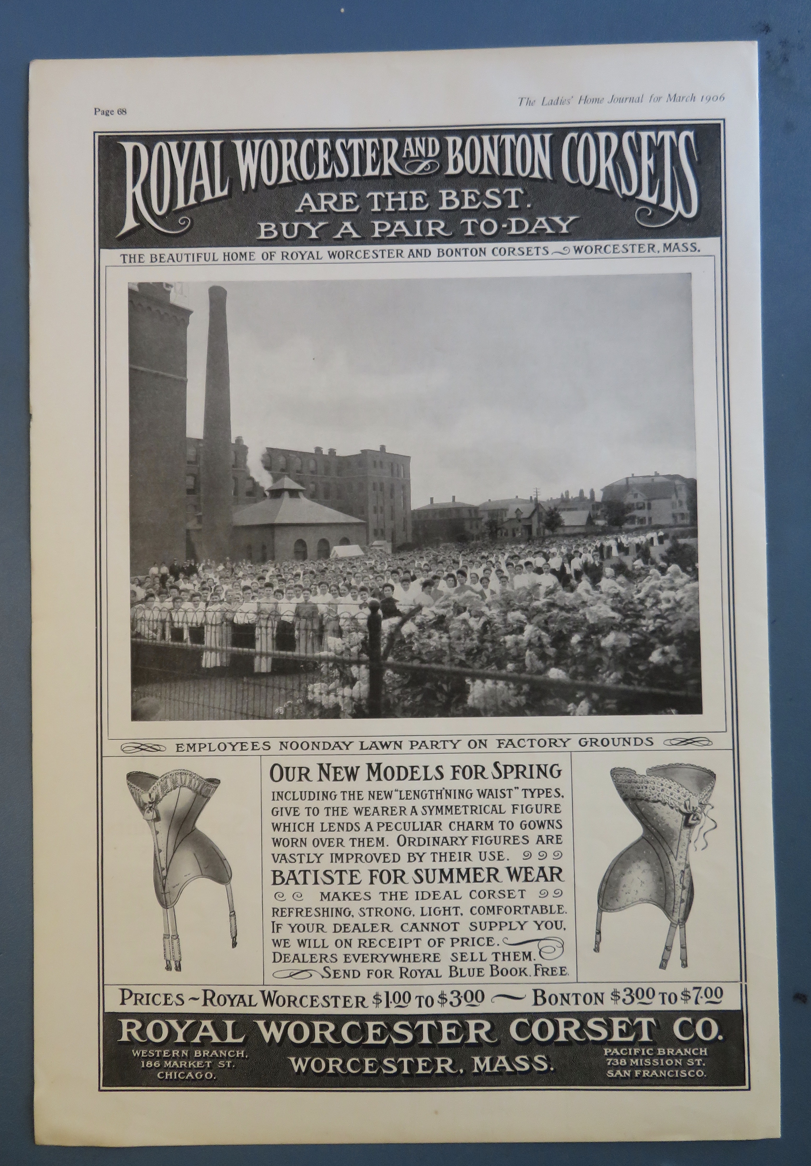1906 Royal Worcester & Bonton Corsets with Lawn Party