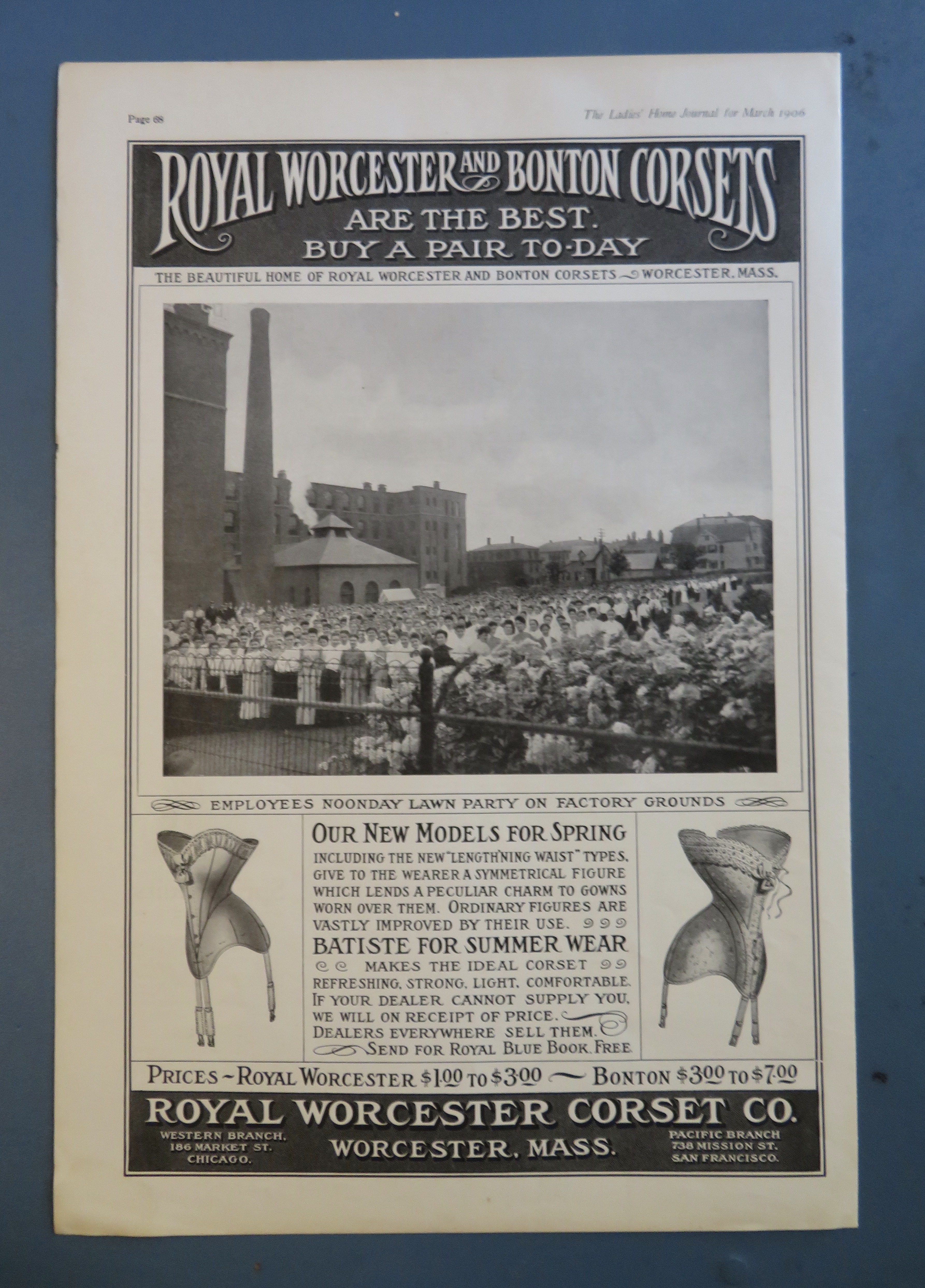 1906 Royal Worcester & Bonton Corsets with Lawn Party
