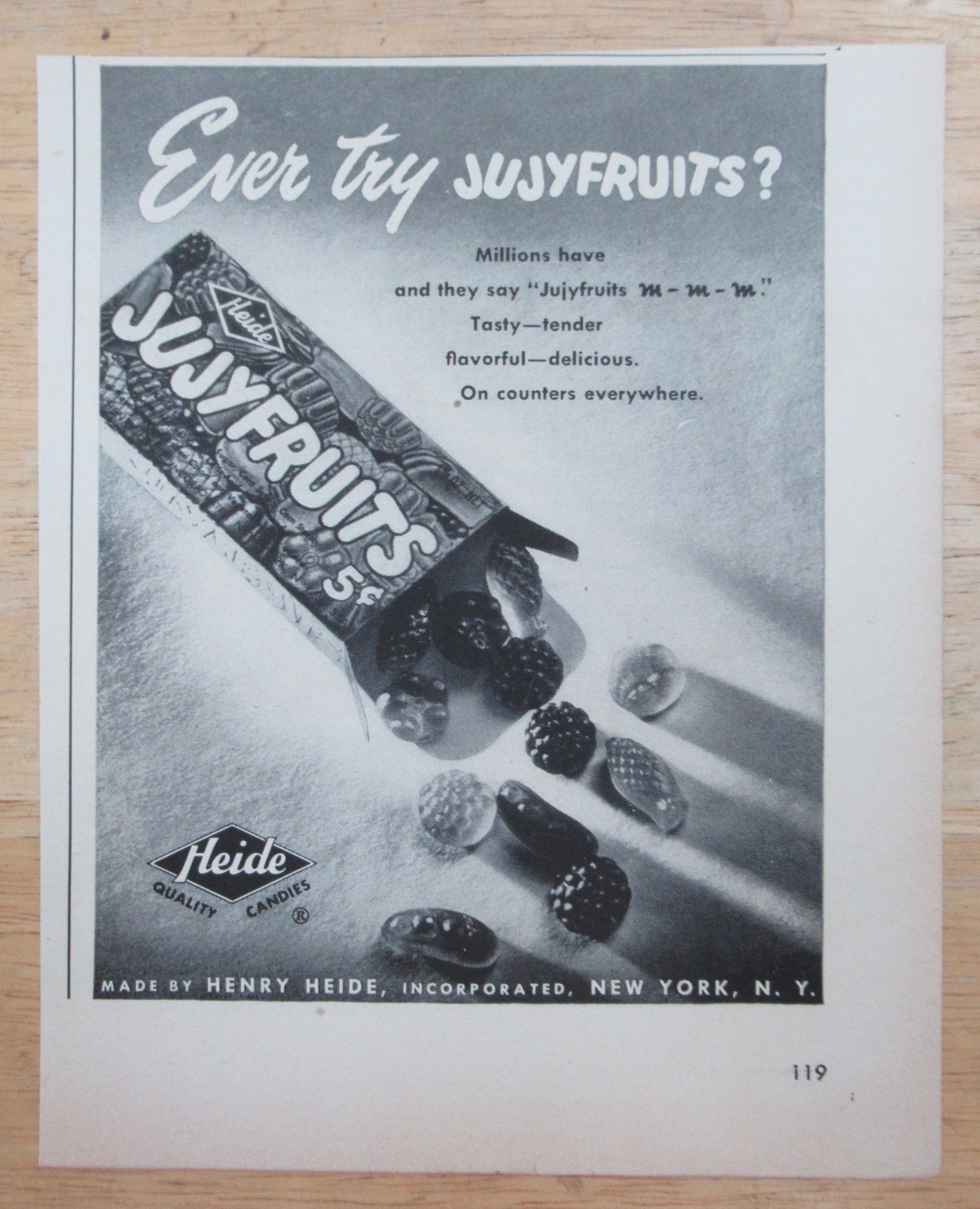 1950 Jujyfruits with a Box of Heide Jujyfruits