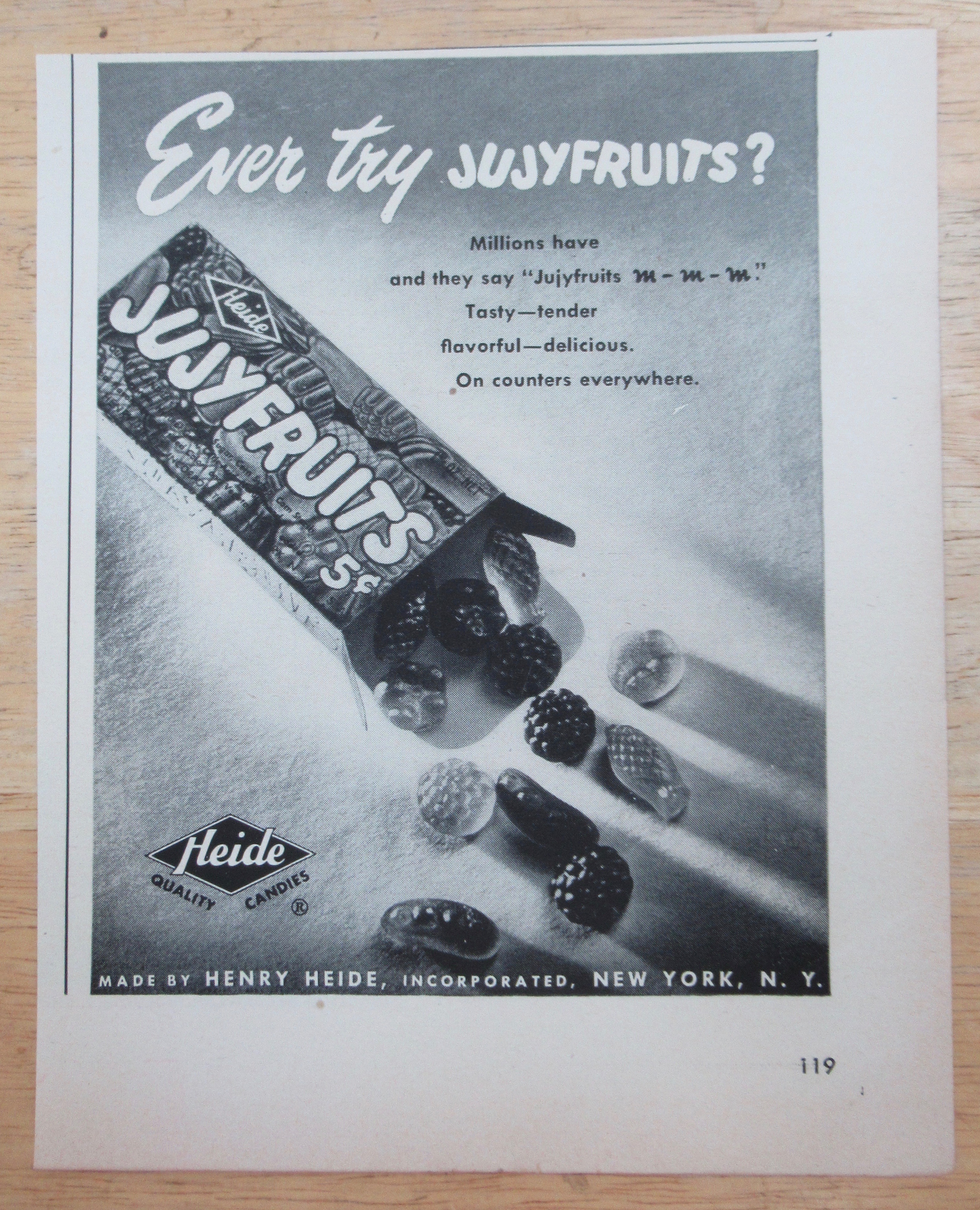 1950 Jujyfruits with a Box of Heide Jujyfruits