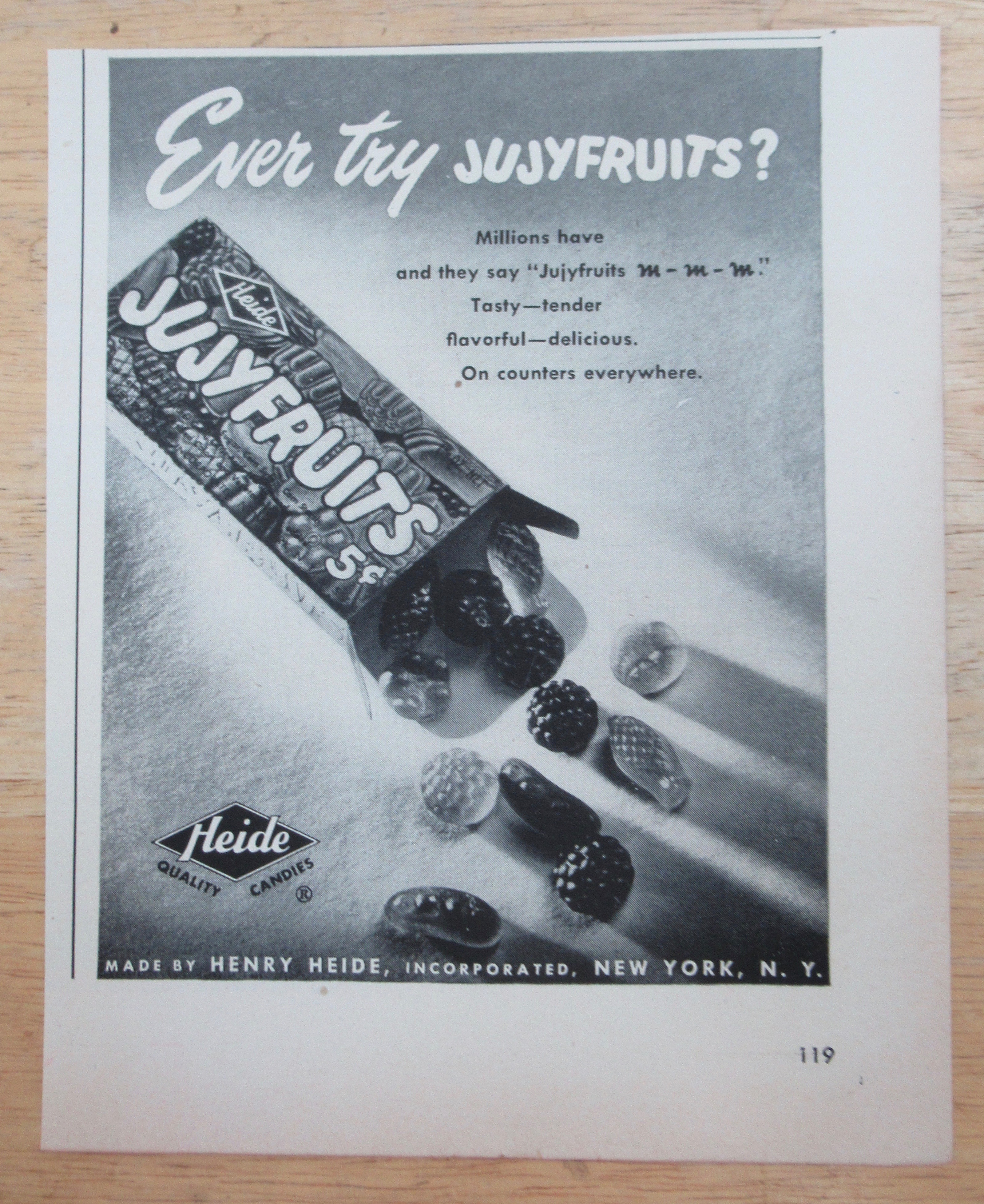 1950 Jujyfruits with a Box of Heide Jujyfruits