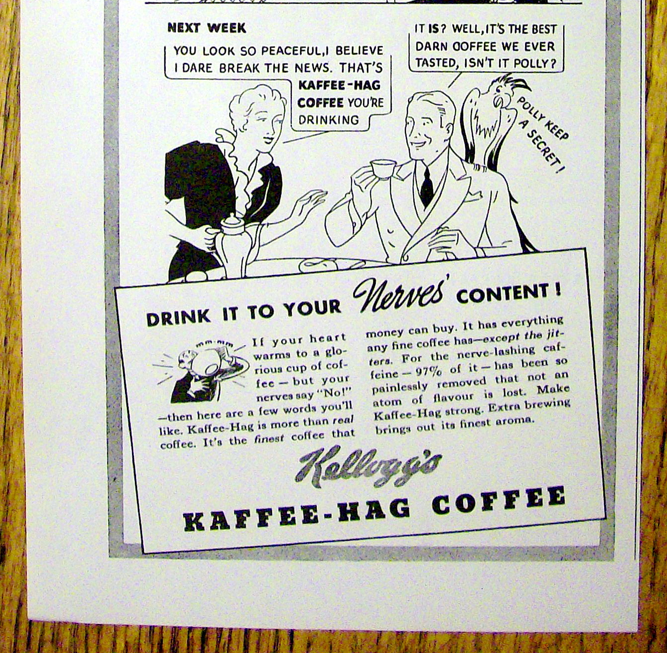 1937 Kellogg's Kaffee Hag Coffee