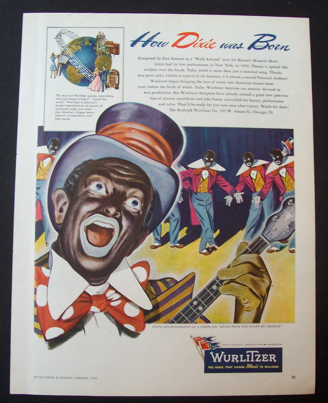 1945 Wurlitzer with A Man Dressed Like Al Jolson