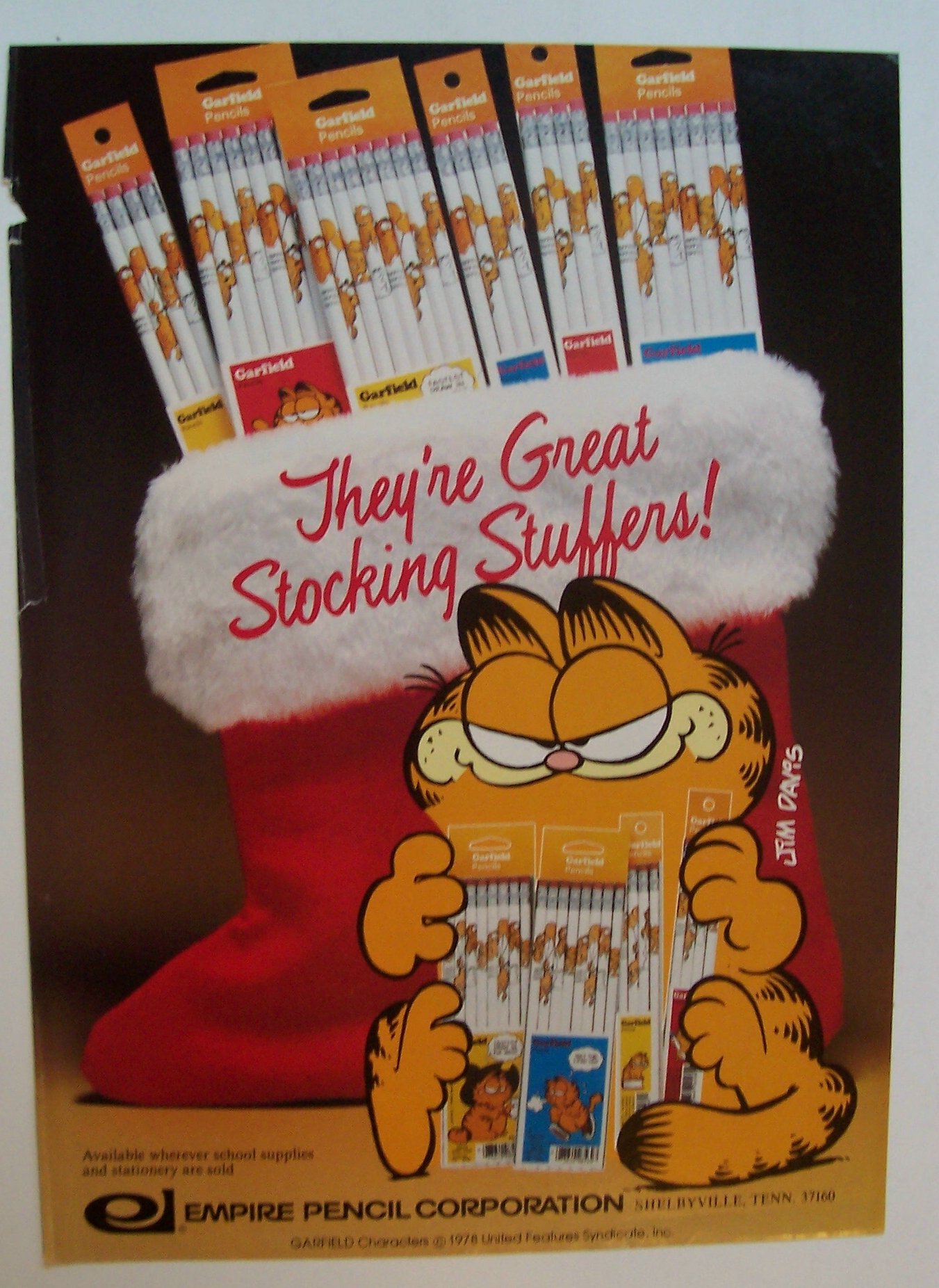 1982  Empire  Pencils with  Garfield  the  Cat