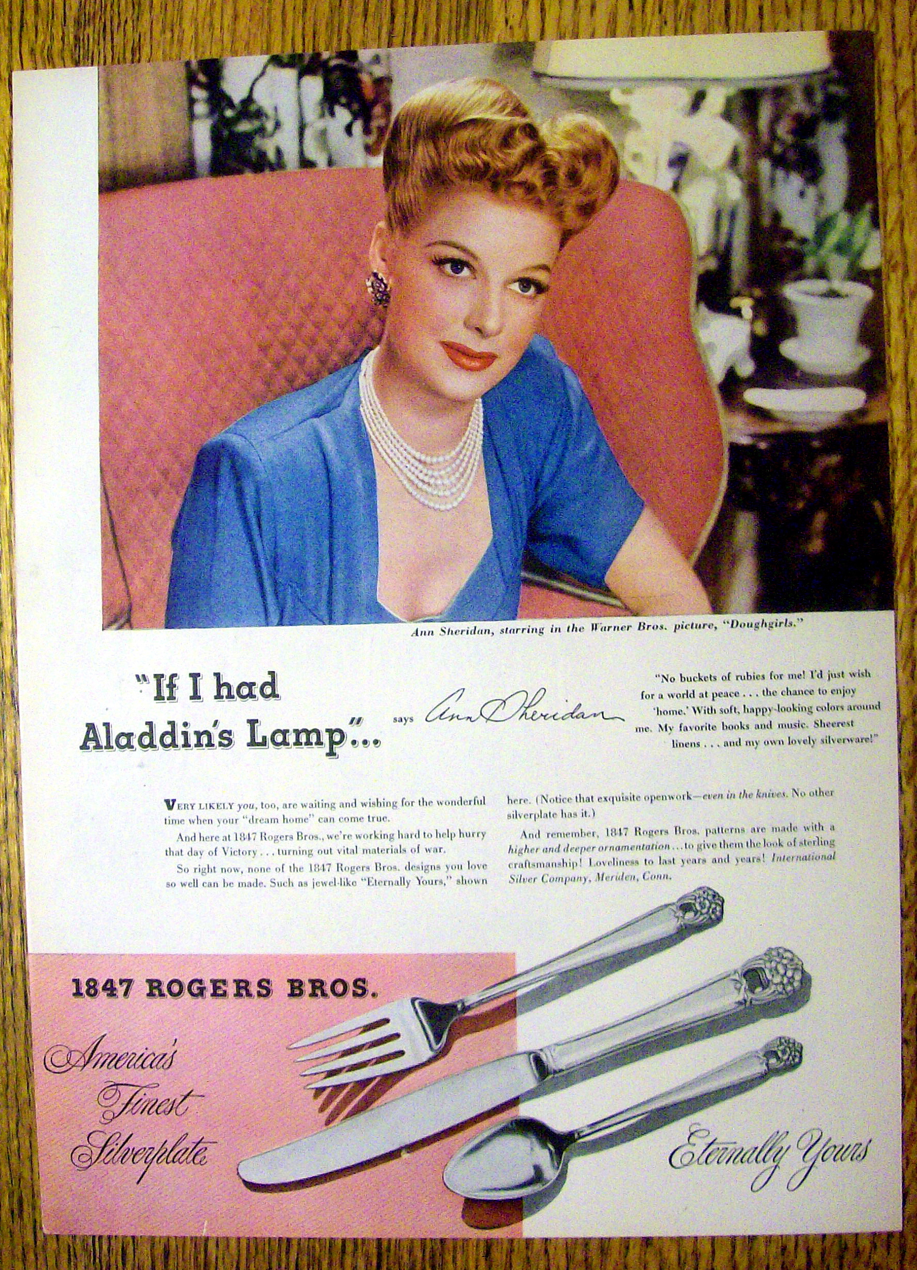 1944 1847 Rogers Bros Silverplate with Ann Sheridan