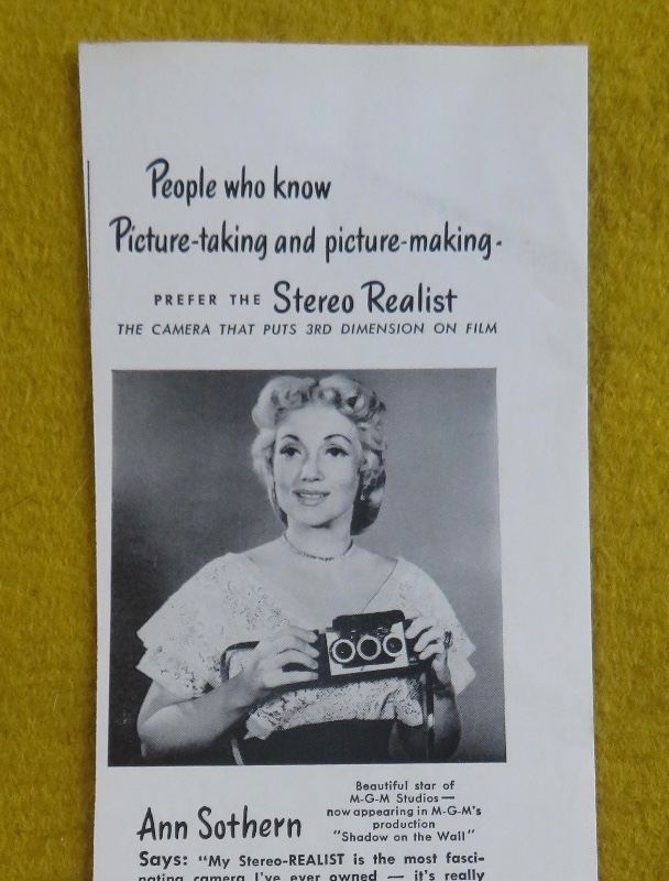 1950 Stereo Realist With Beautiful Star Ann Sothern