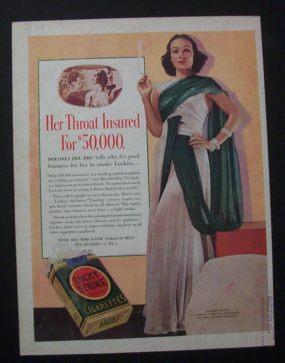 1938 Dual  Ad: Lucky Strike Cigarettes & Baker's  Cocoa
