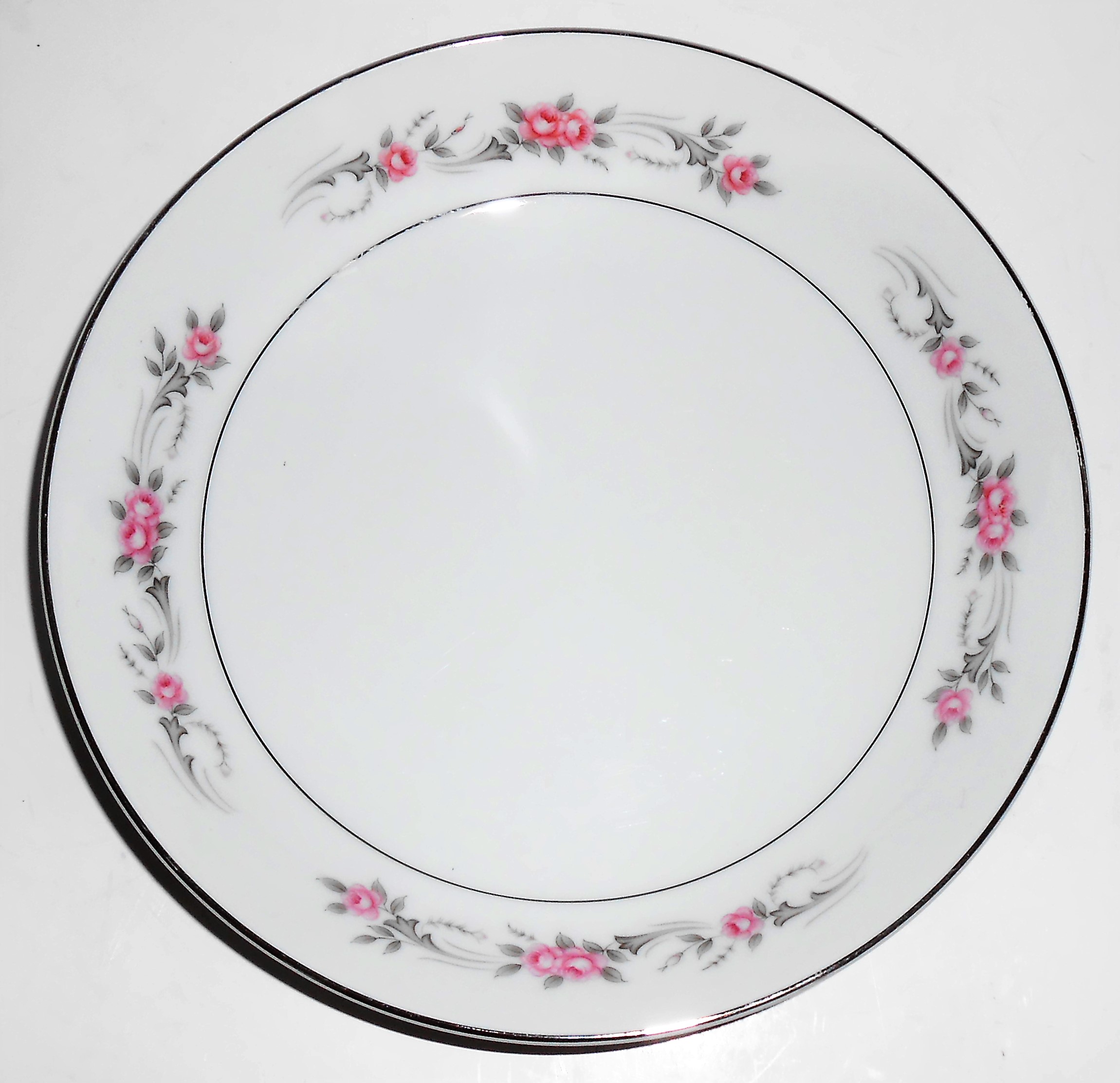 Diamond Porcelain China Japan Pageant Roses w/ Platinum