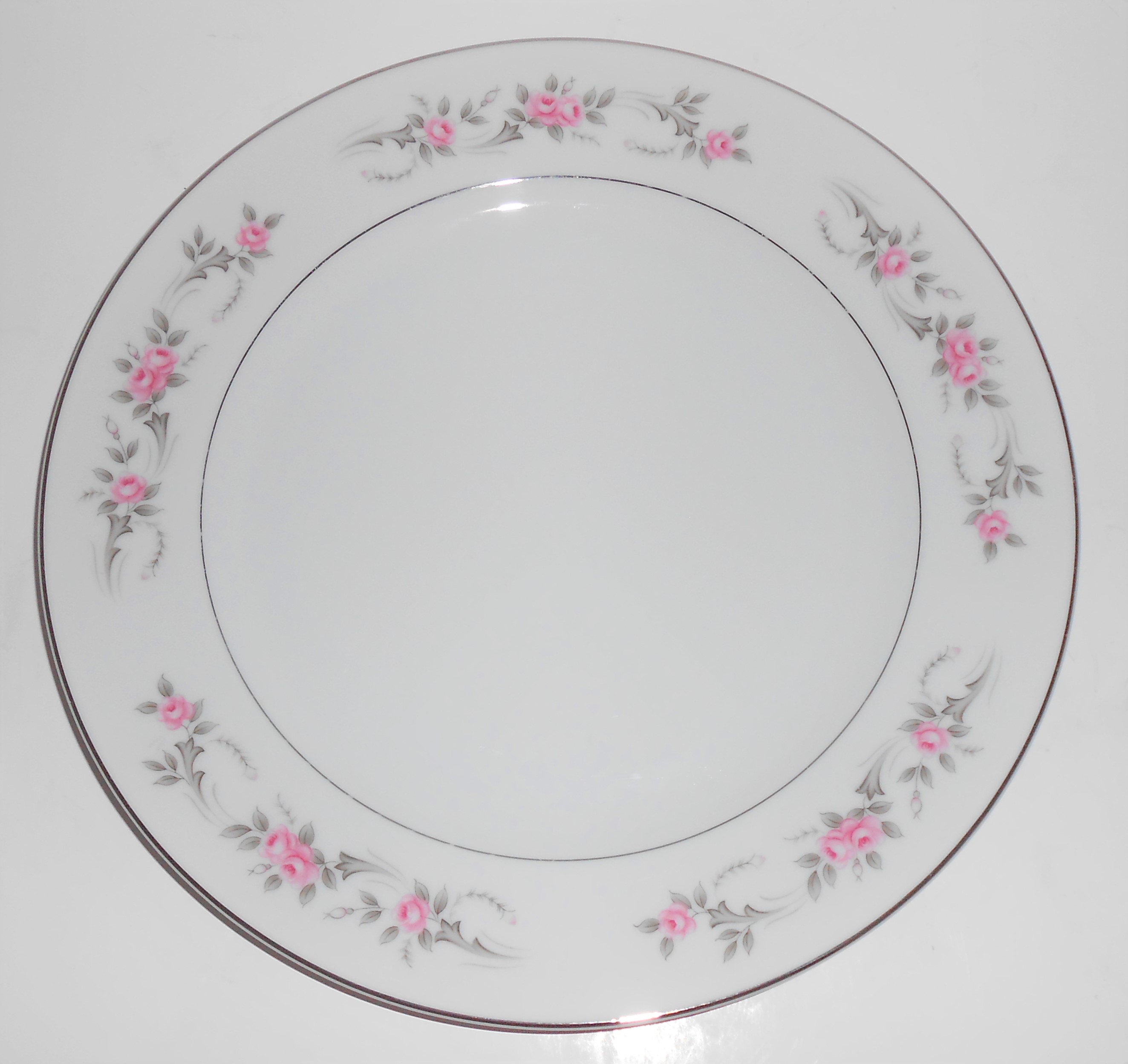 Diamond Porcelain China Japan Pageant Roses w/ Platinum