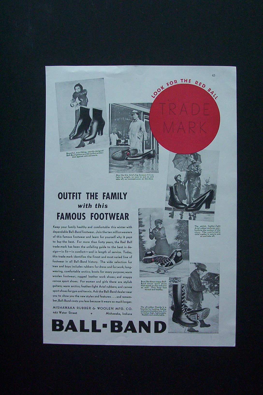 1936 Ball-Band Footwear with 5 Different Style of Shoes