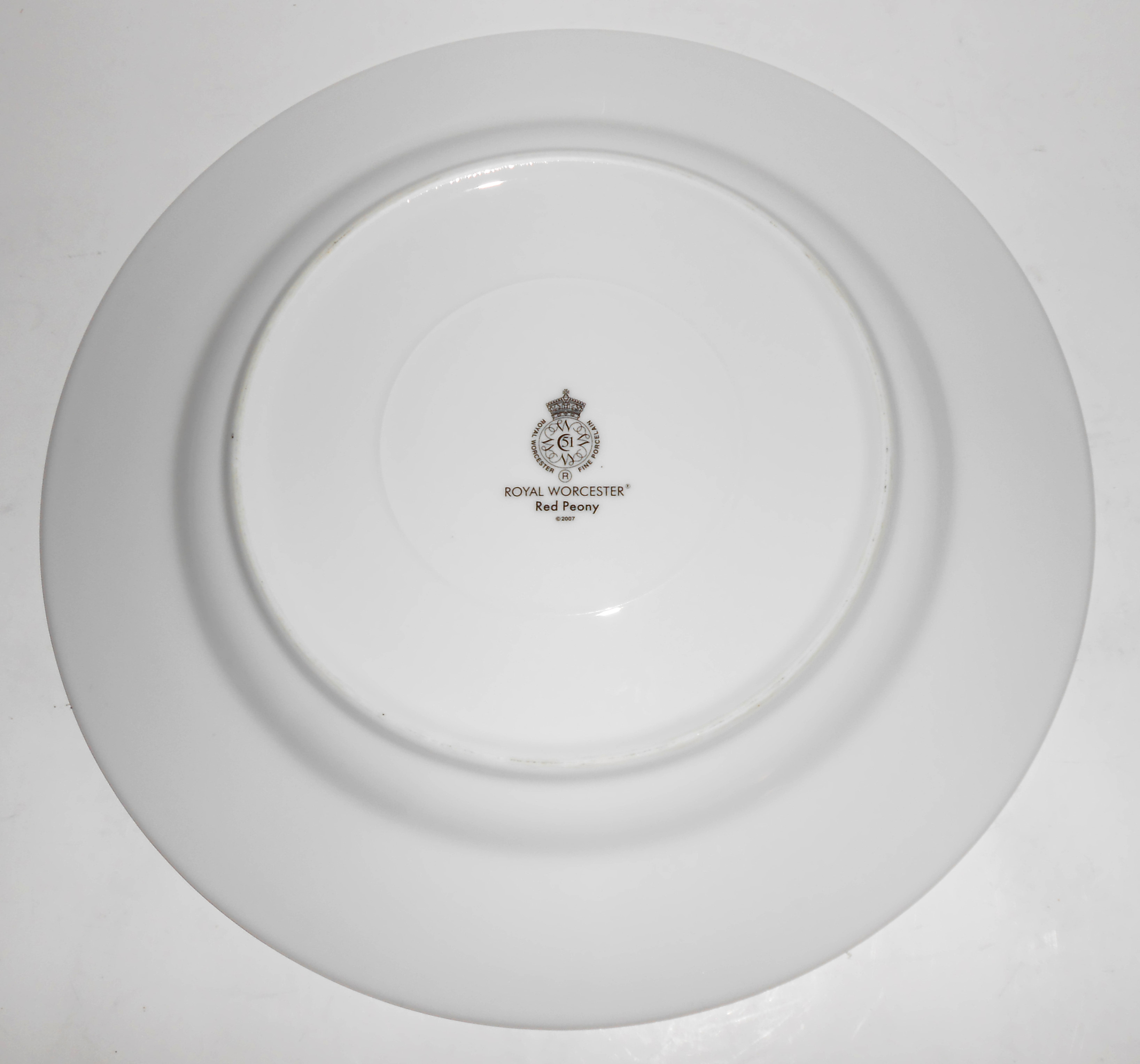Royal Worcester Porcelain China Red Peony Dinner Plate