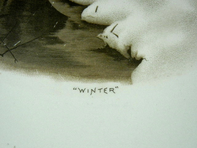 Semi Porcelain Decorative Plate Winter with rabbit
