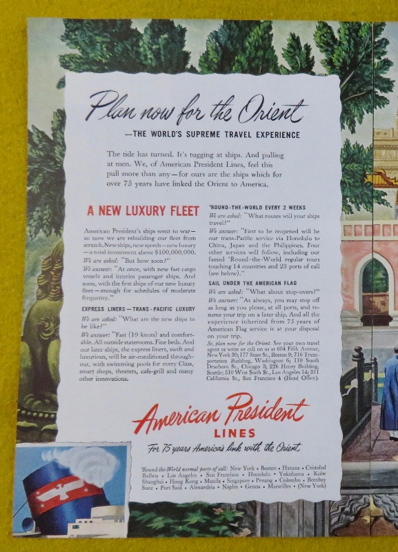 1946 American President Lines with a New Luxury Fleet