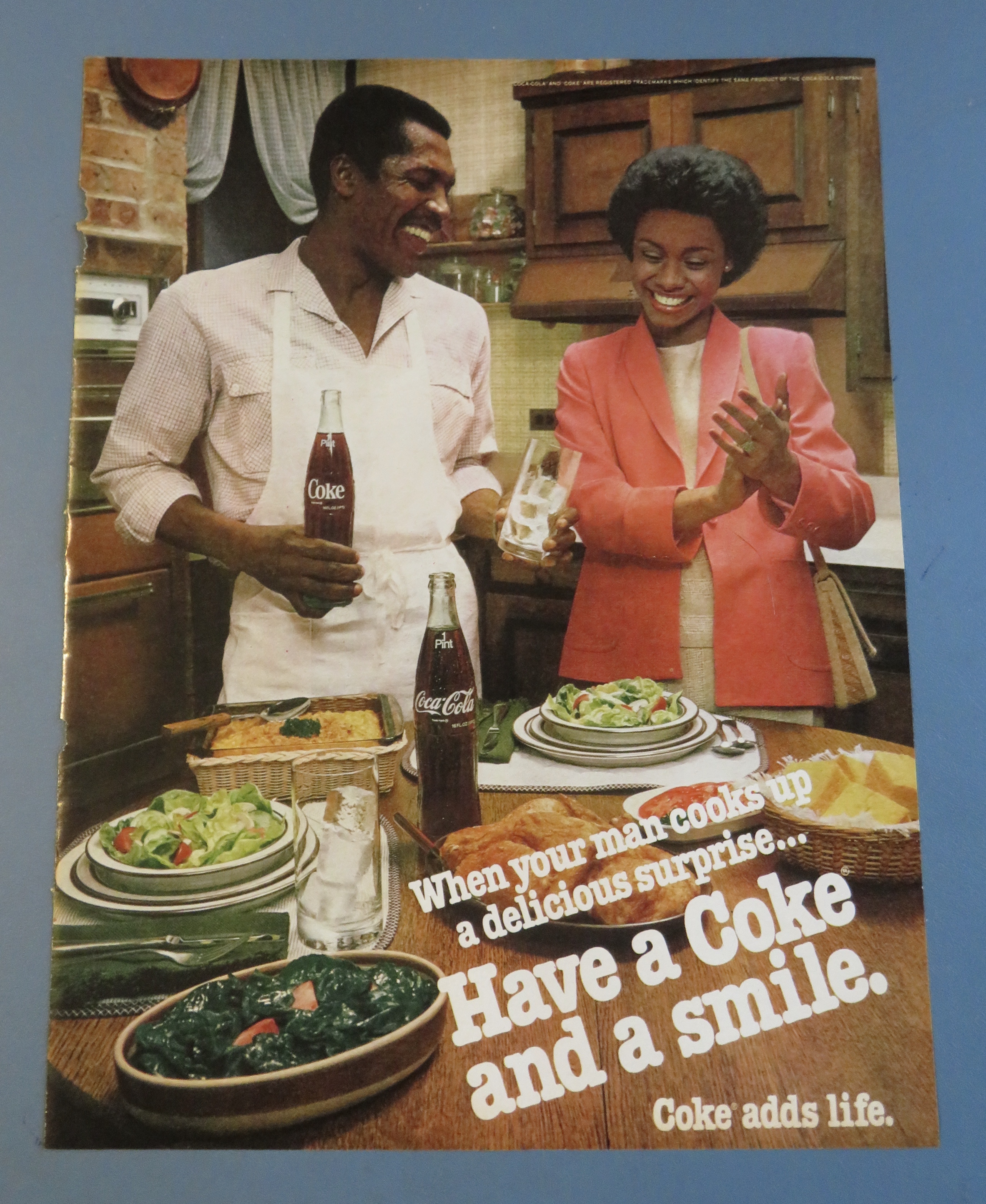 1980 Coca Cola (Coke) with Man & Woman Having Dinner