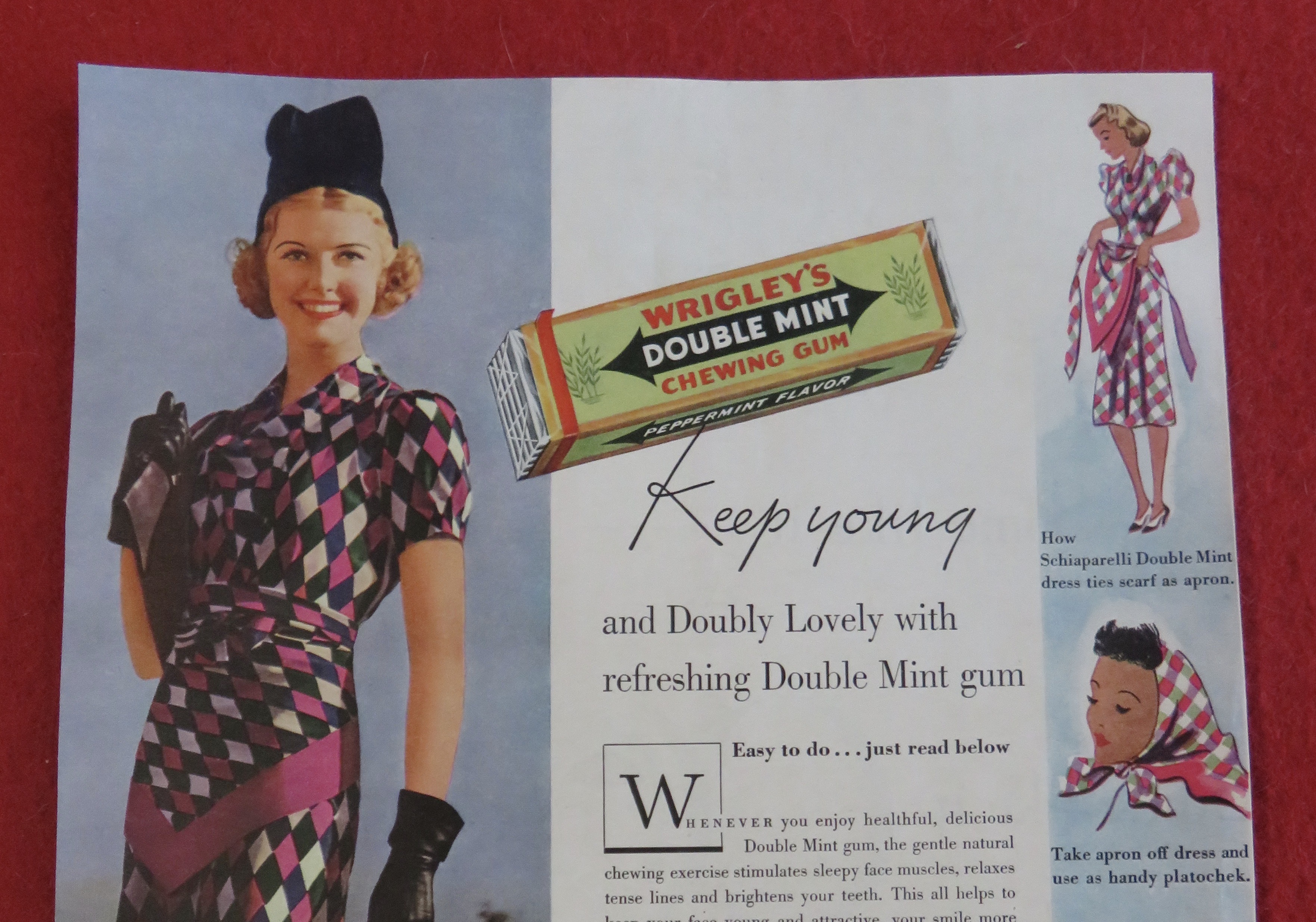 1938 Wrigley's Doublemint Gum with Lovely Woman