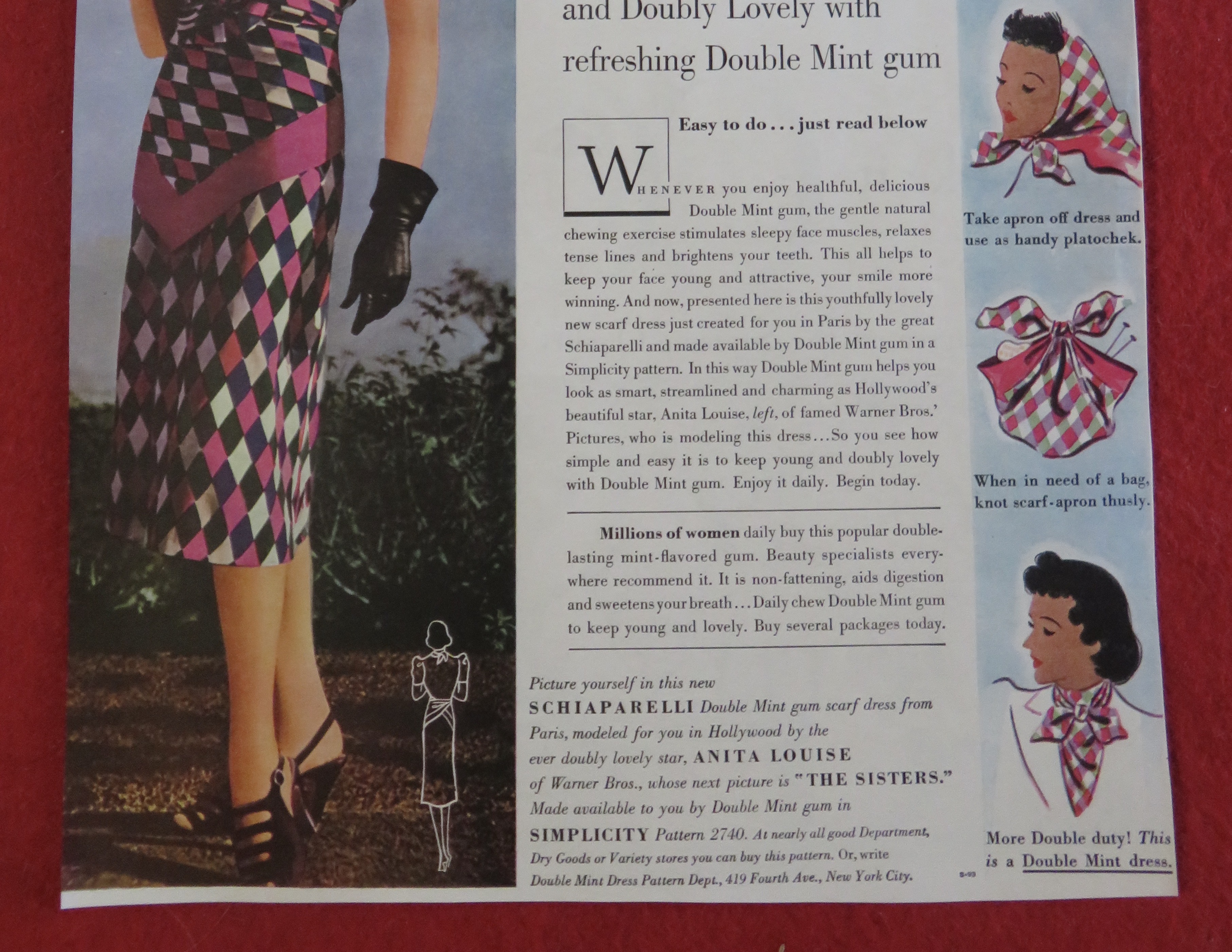 1938 Wrigley's Doublemint Gum with Lovely Woman