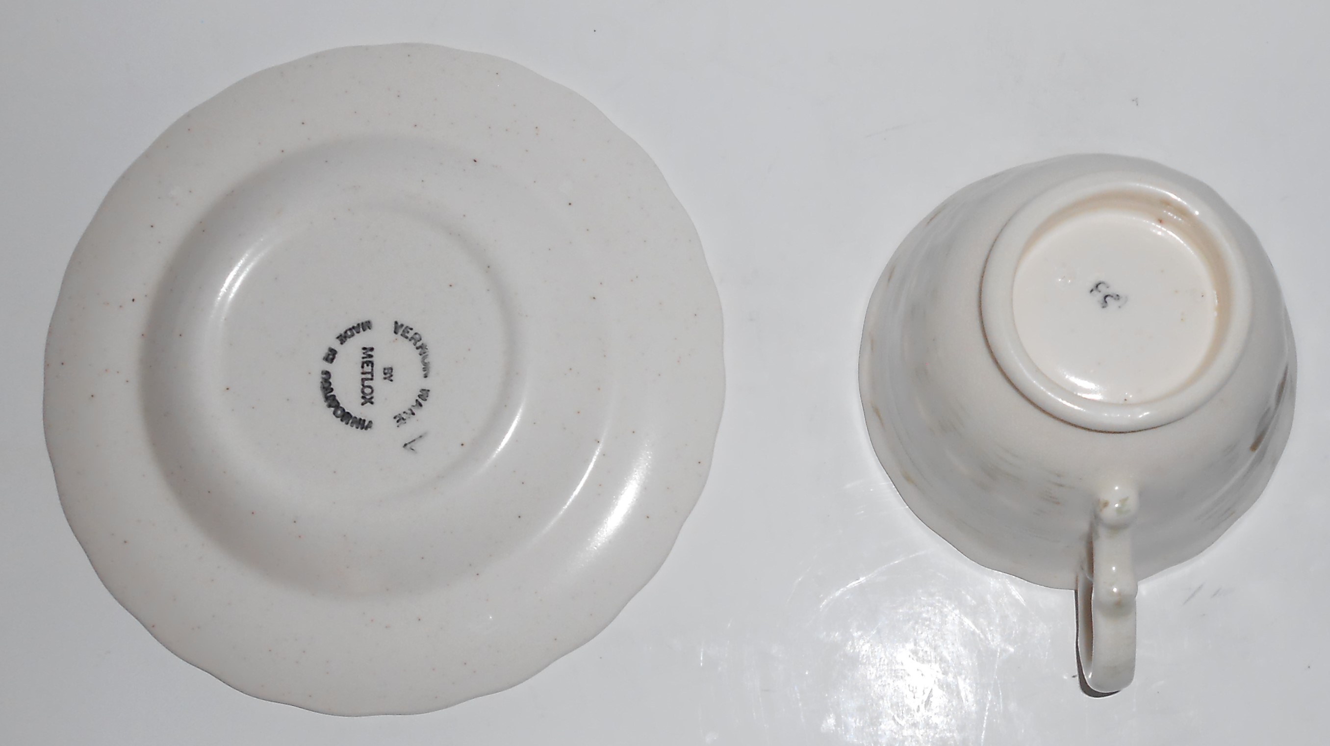 Metlox Pottery Vernon Ware Vineyard Cup & Saucer Set