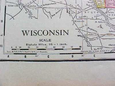 Map Wisconsin Minnesota 1912 Rand McNally