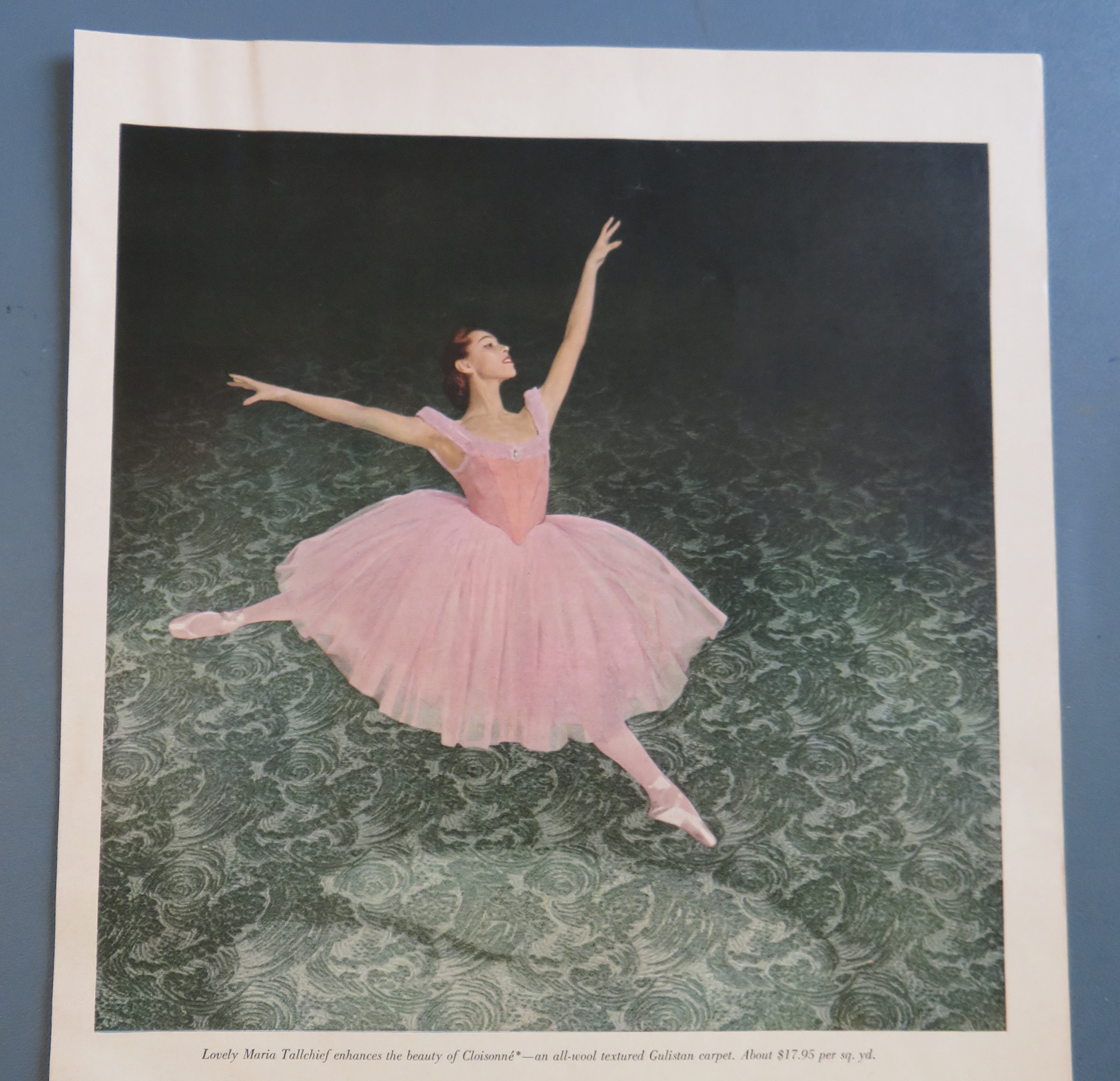 1954 Gulistan Carpet with Ballerina Dancing On Carpet