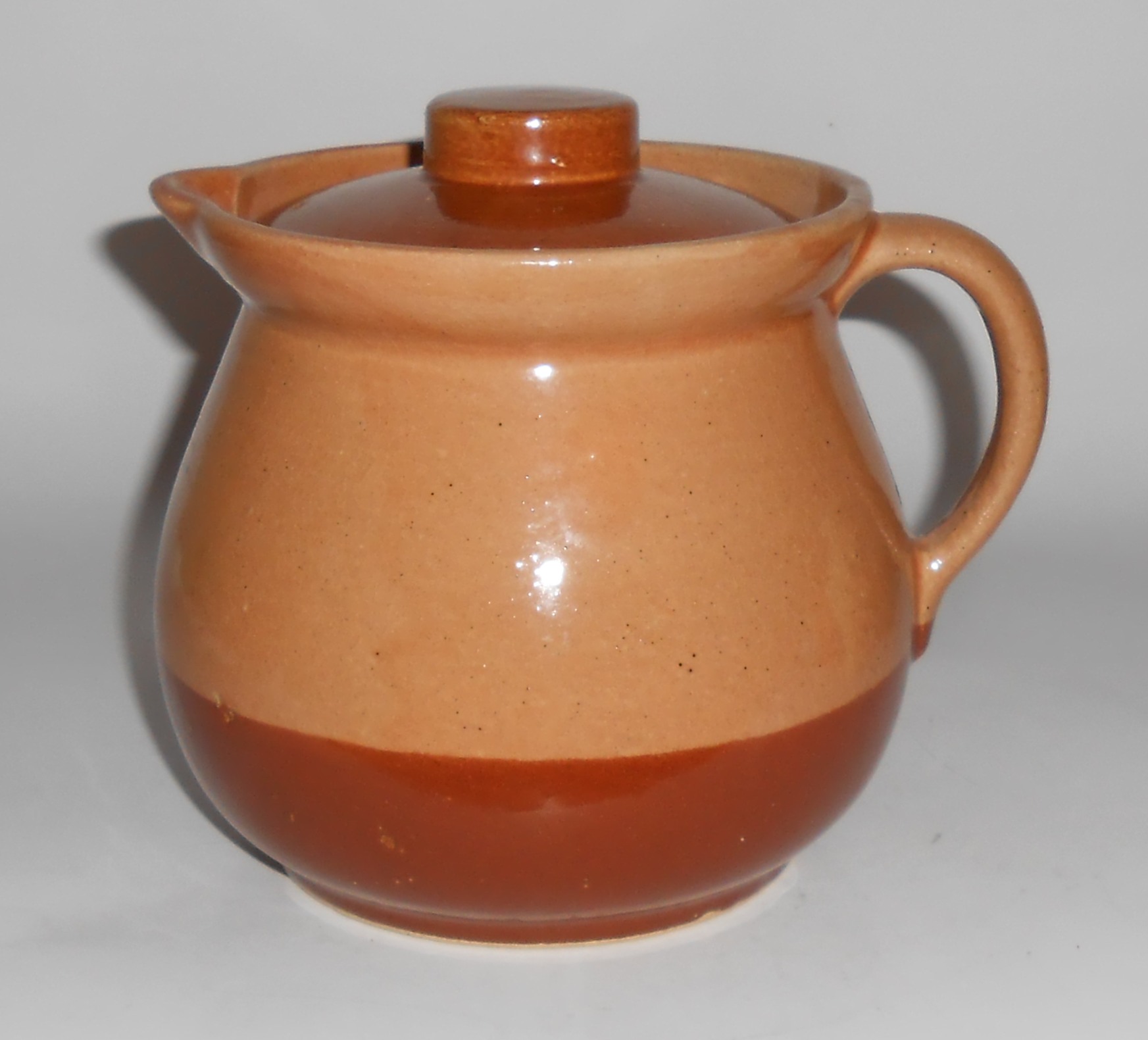 Watt Pottery Cabin Art Duotone Covered Pitcher