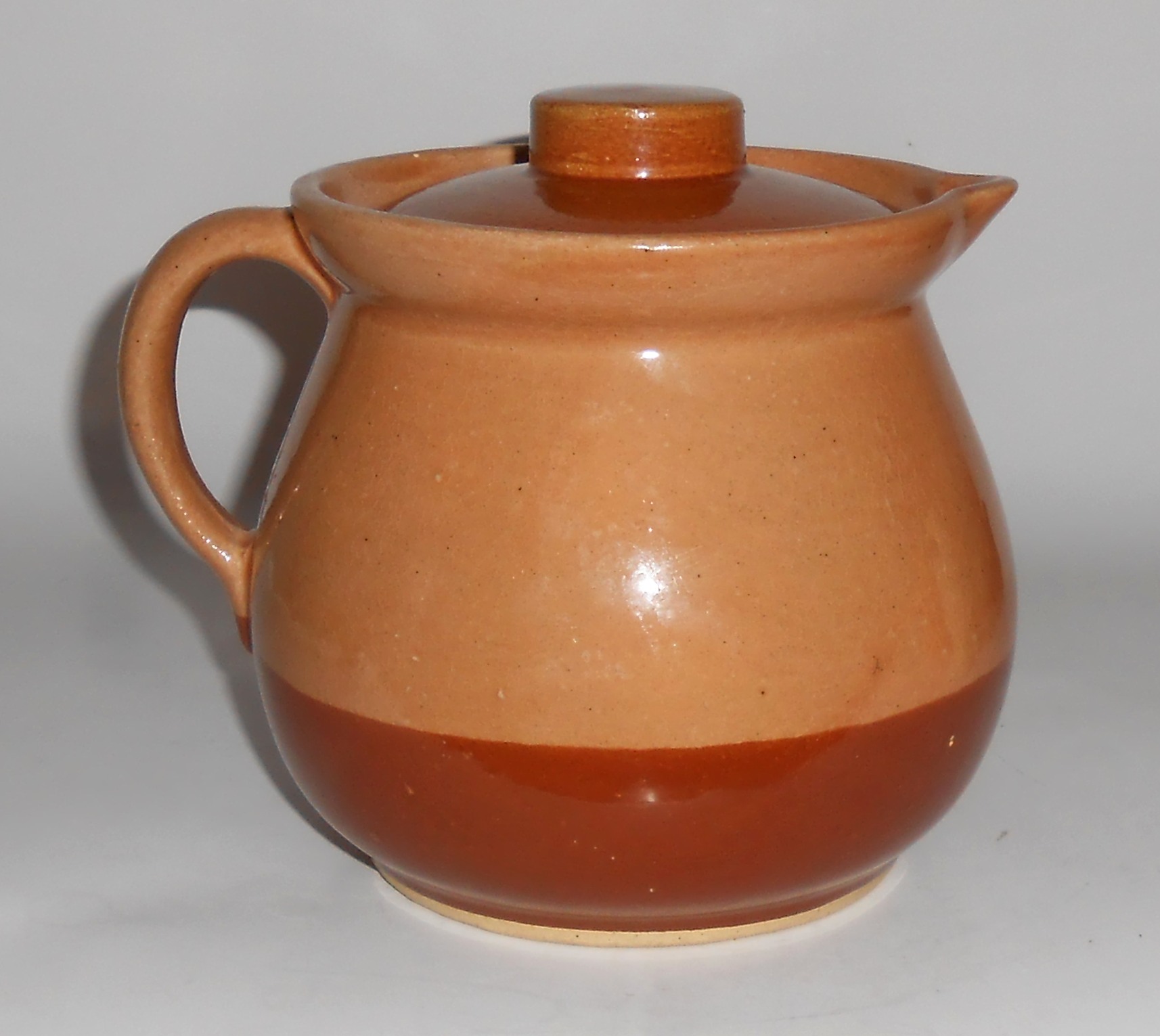 Watt Pottery Cabin Art Duotone Covered Pitcher
