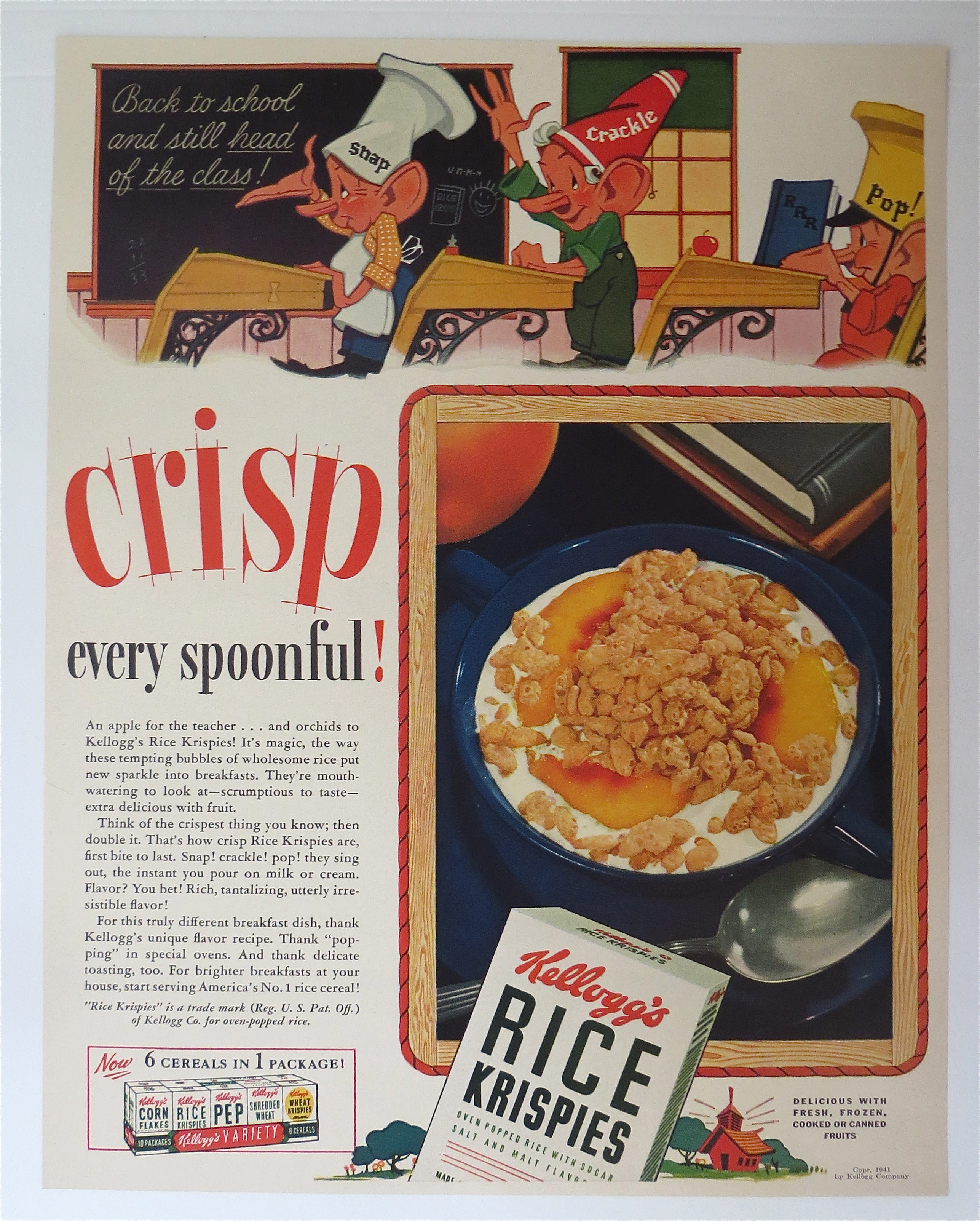 1941 Kellogg's Rice Krispies with Snap, Crackle & Pop