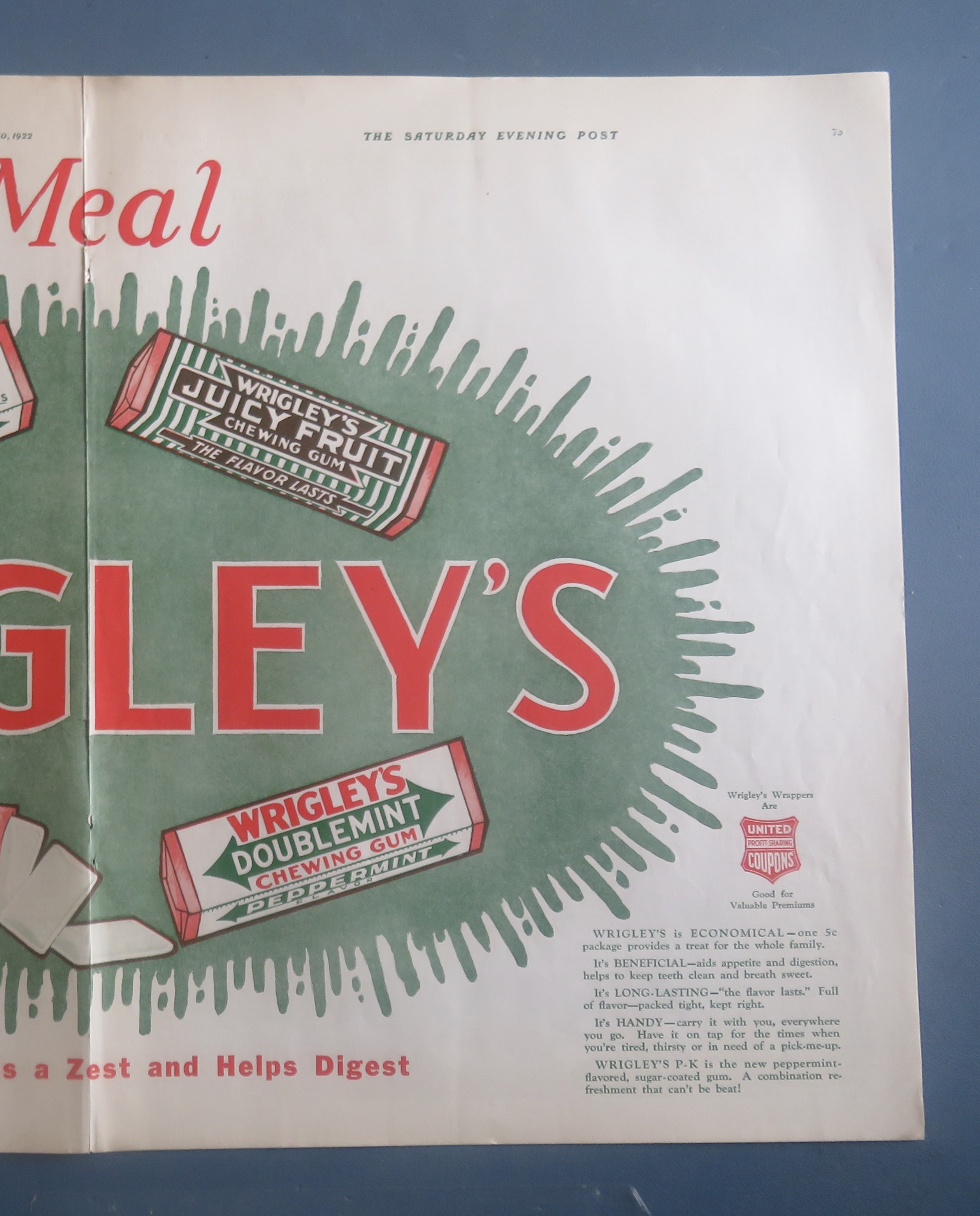 1922 Wrigley's With Doublemint & More