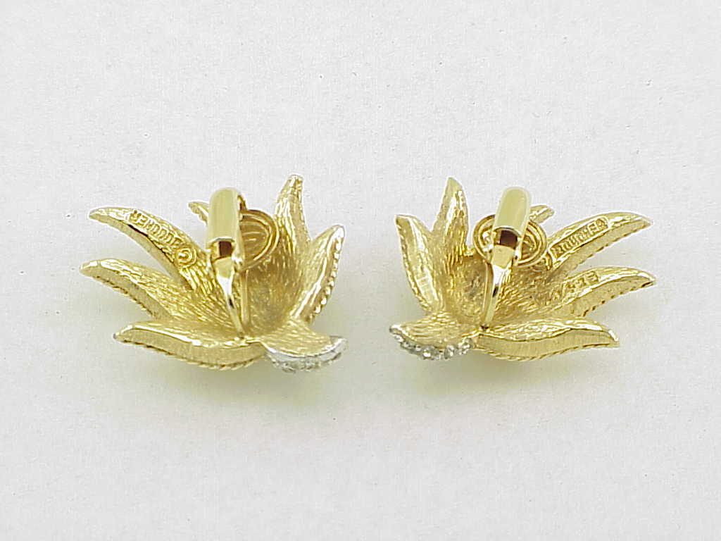 Vintage Boucher Gold Tone Rhinestone Clip Earrings