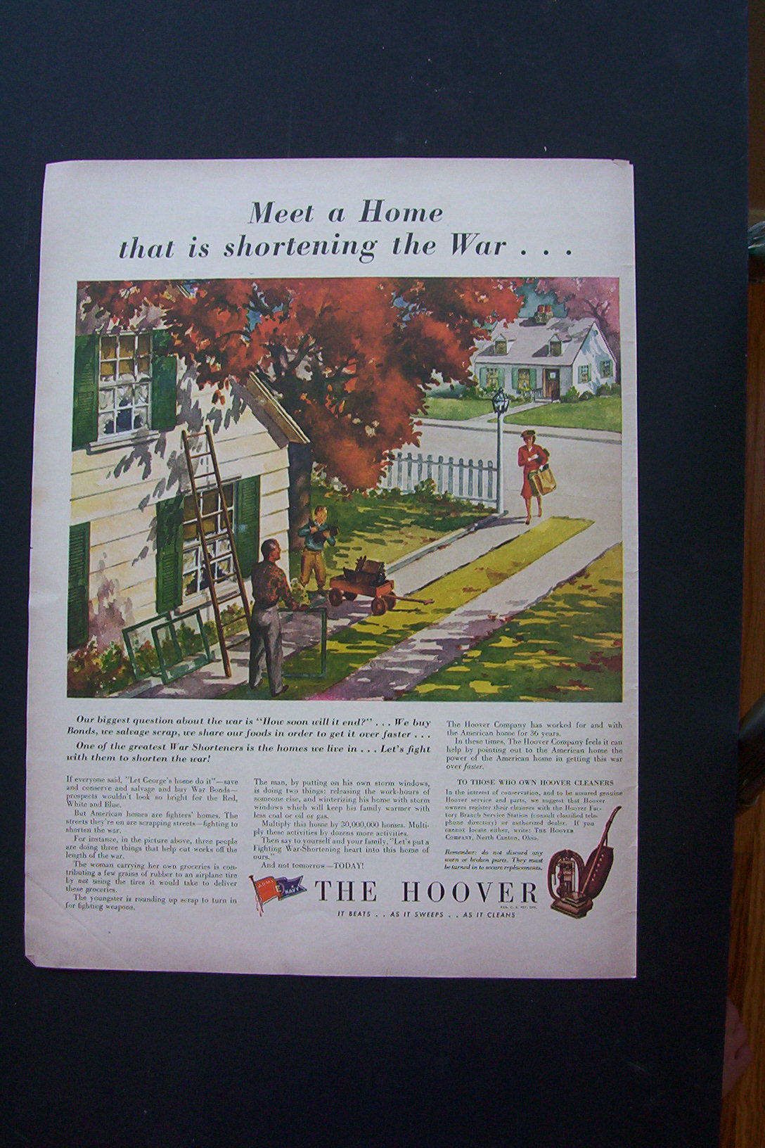 1943 The Hoover with Man Working & Woman Walking