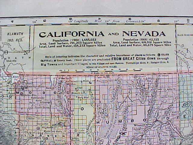 Antique Map California Nevada Alaska Hawaii 1906 Large