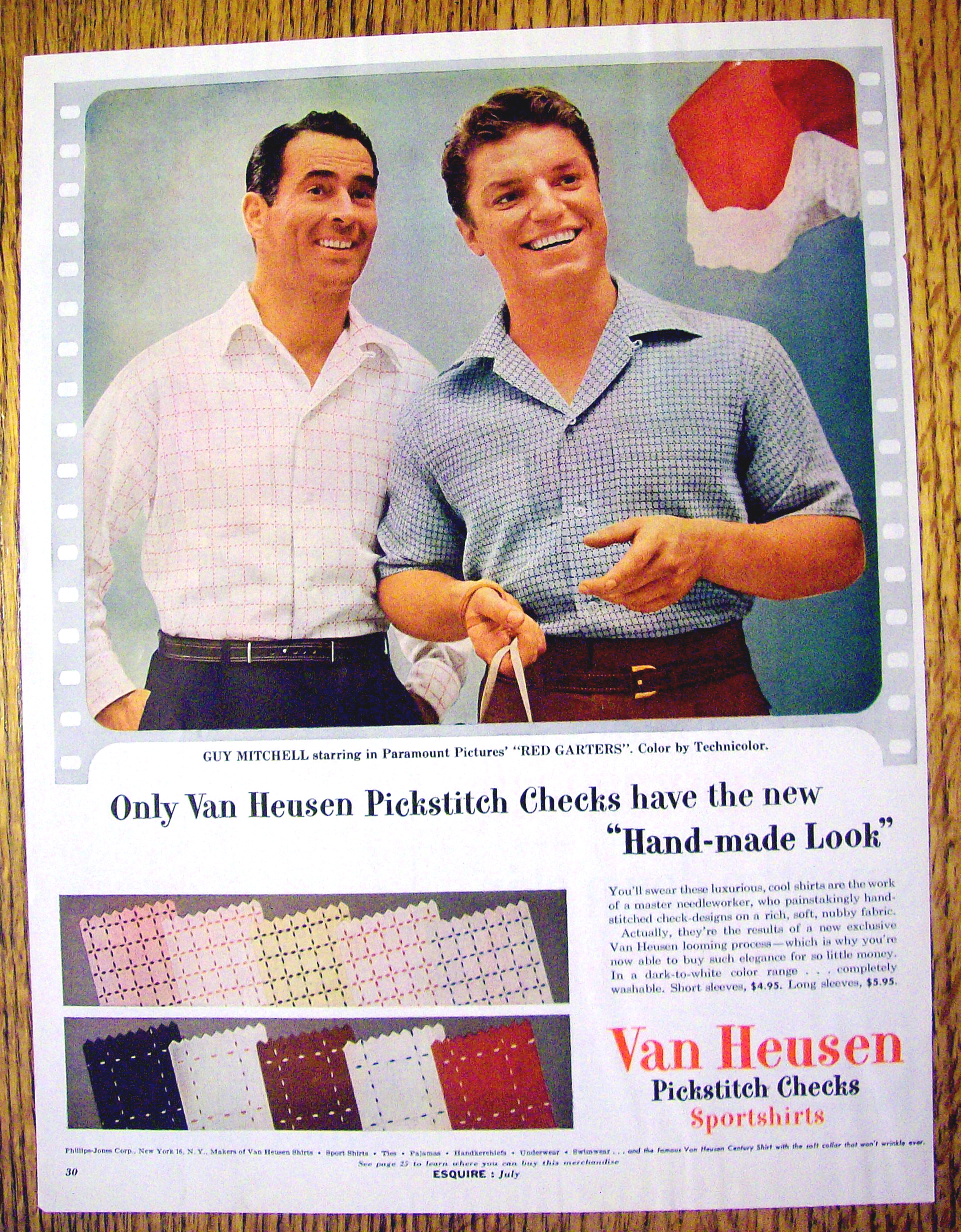 1954 Van Heusen Sports Shirts with Guy Mtchell