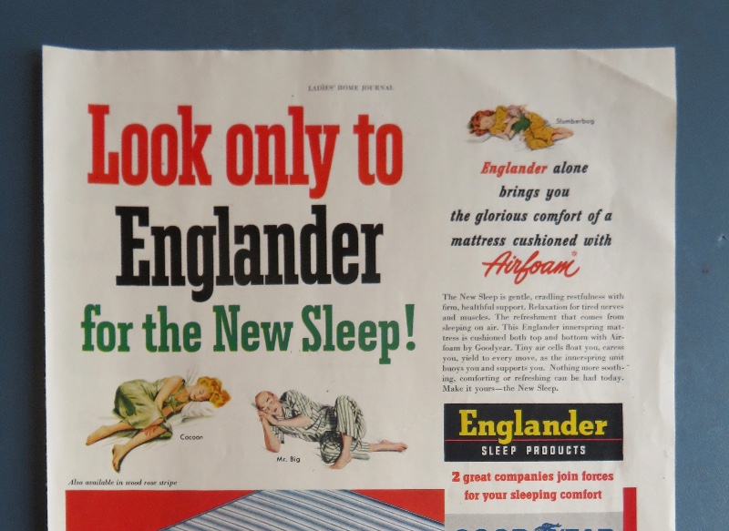 1951 Englander Sleep Products with the Englander Airfoam Mattress