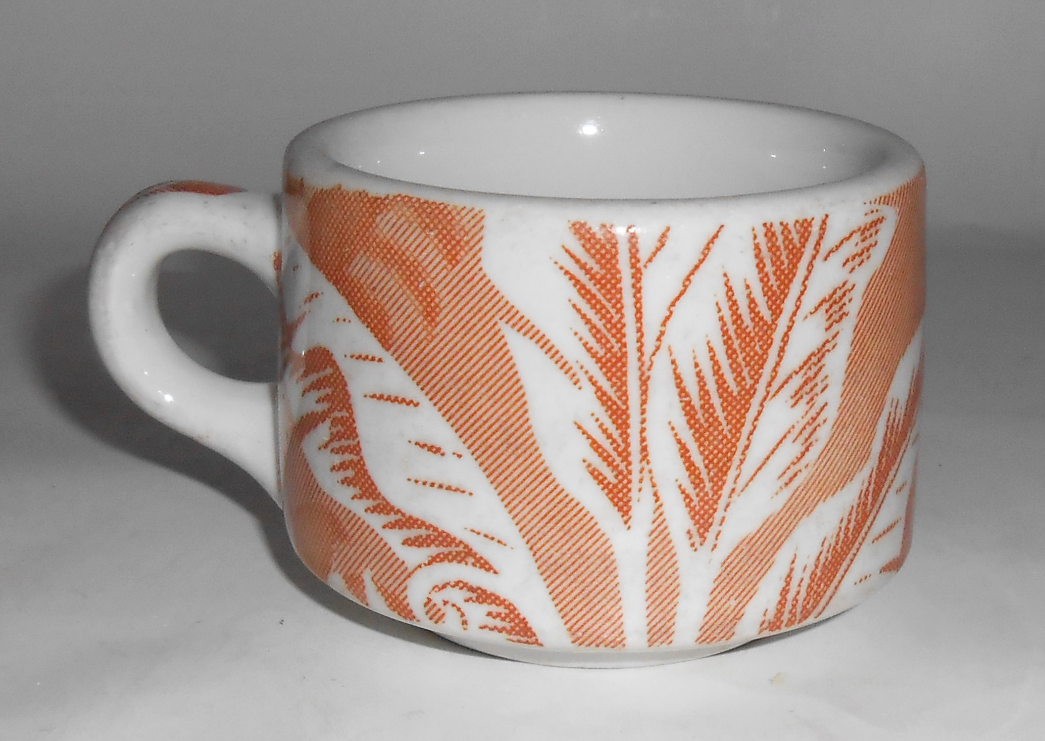 Shenango China Pottery Brown Palm Leaf Coffee Cup!