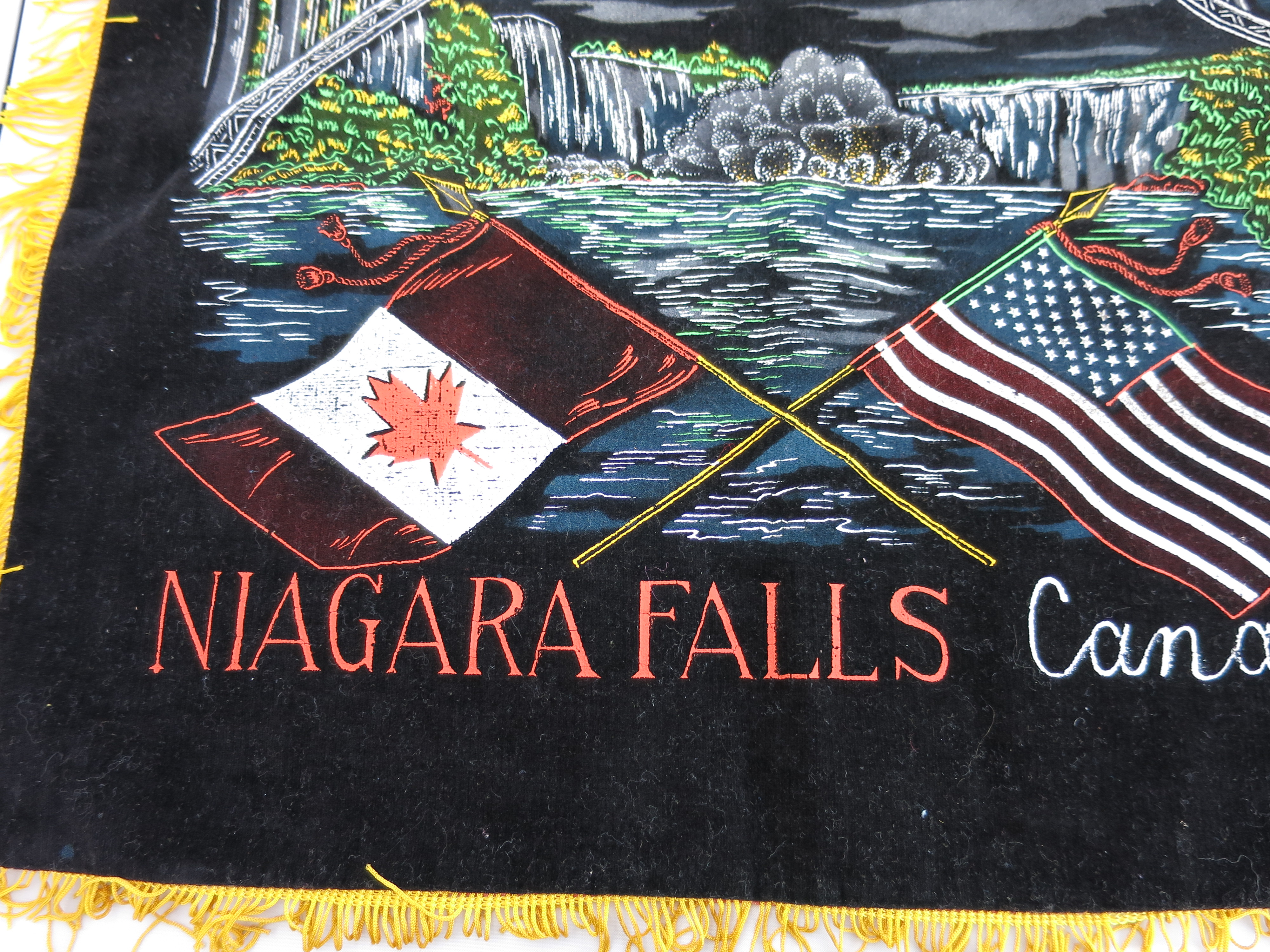 Niagara Falls Canada Pillow cover with USA Flag