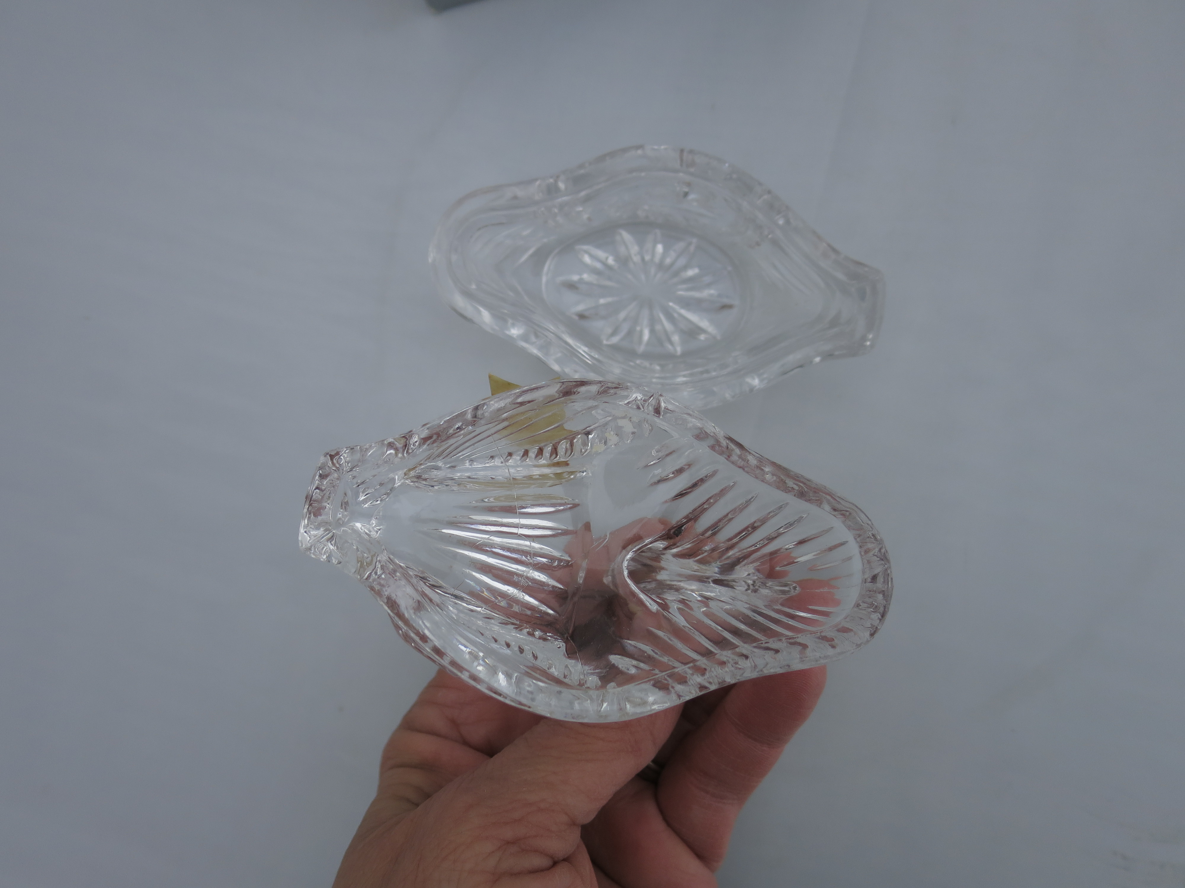 Bavarian Lead Crystal Swan Trinket Dish Anna Hutte