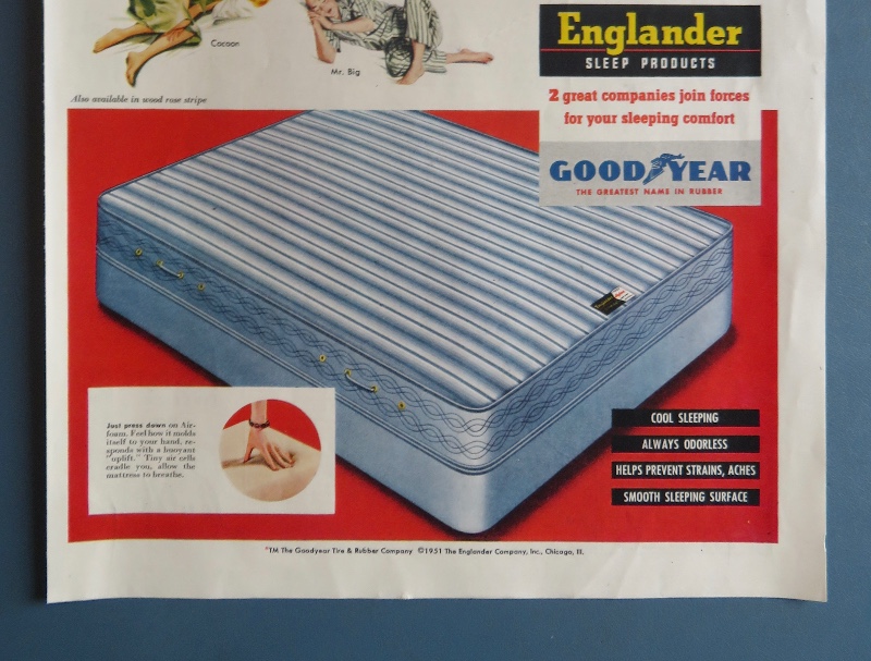 1951 Englander Sleep Products with the Englander Airfoam Mattress