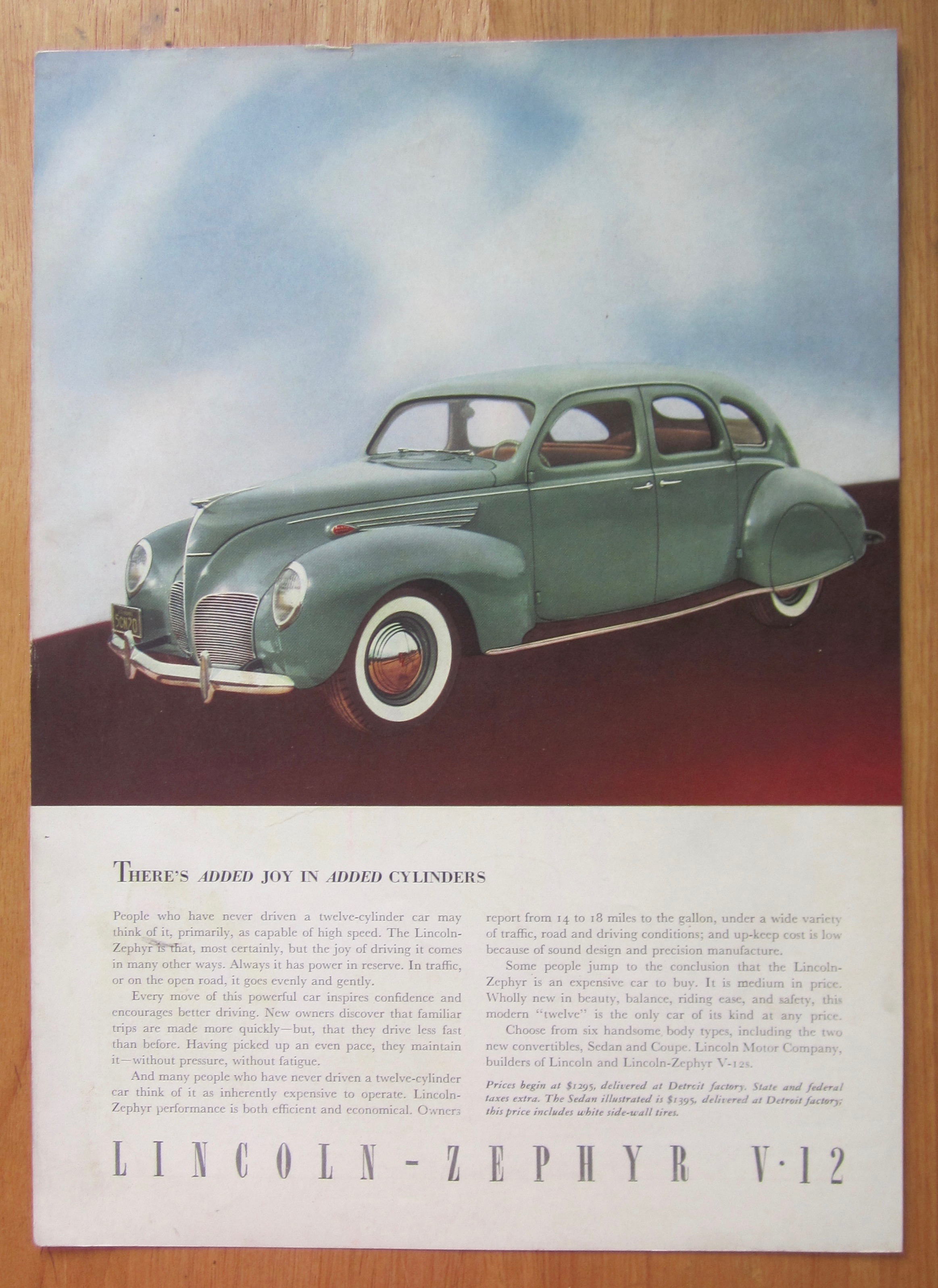 1938 Lincoln Zephyr V-12 with Green Zephyr
