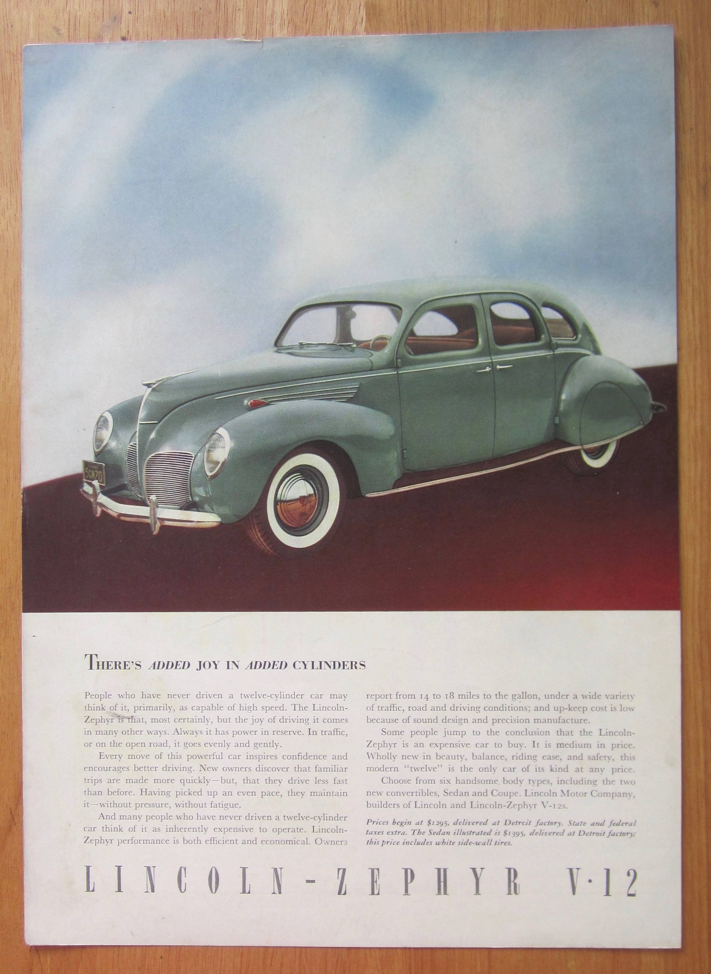 1938 Lincoln Zephyr V-12 with Green Zephyr